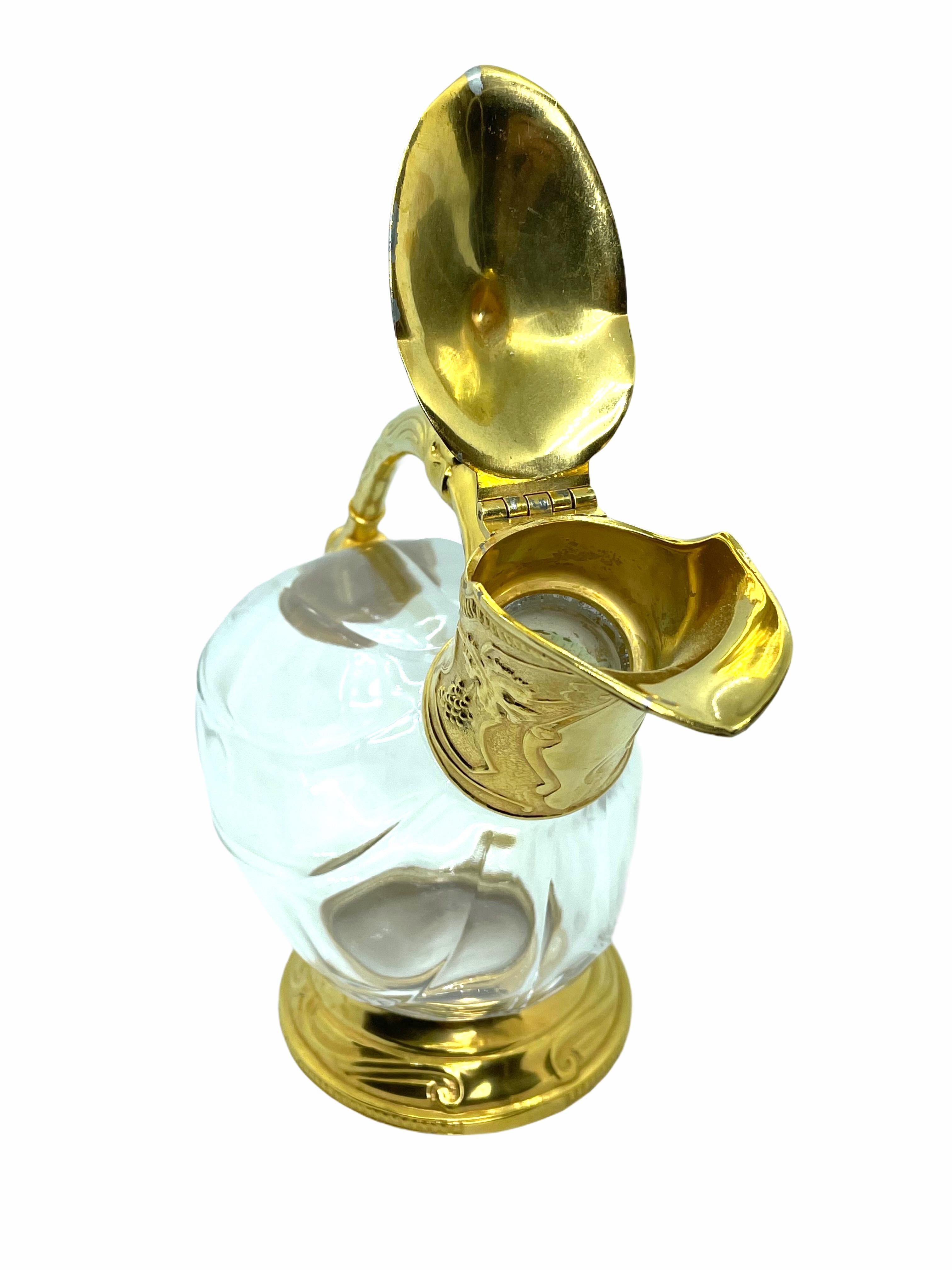 Art Nouveau Style Etains du Manoir Wine Decanter, France 1