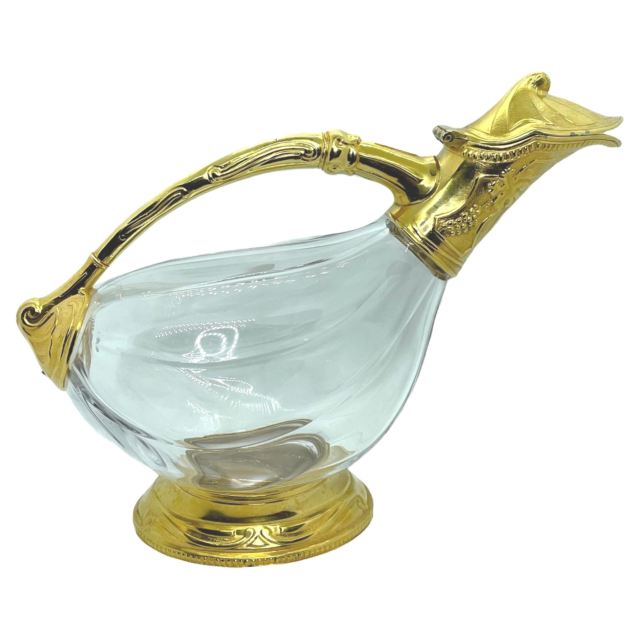 Art Nouveau Style Etains du Manoir Wine Decanter, France