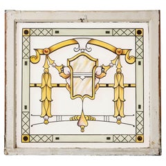 Art Nouveau Style Etched Glass Window