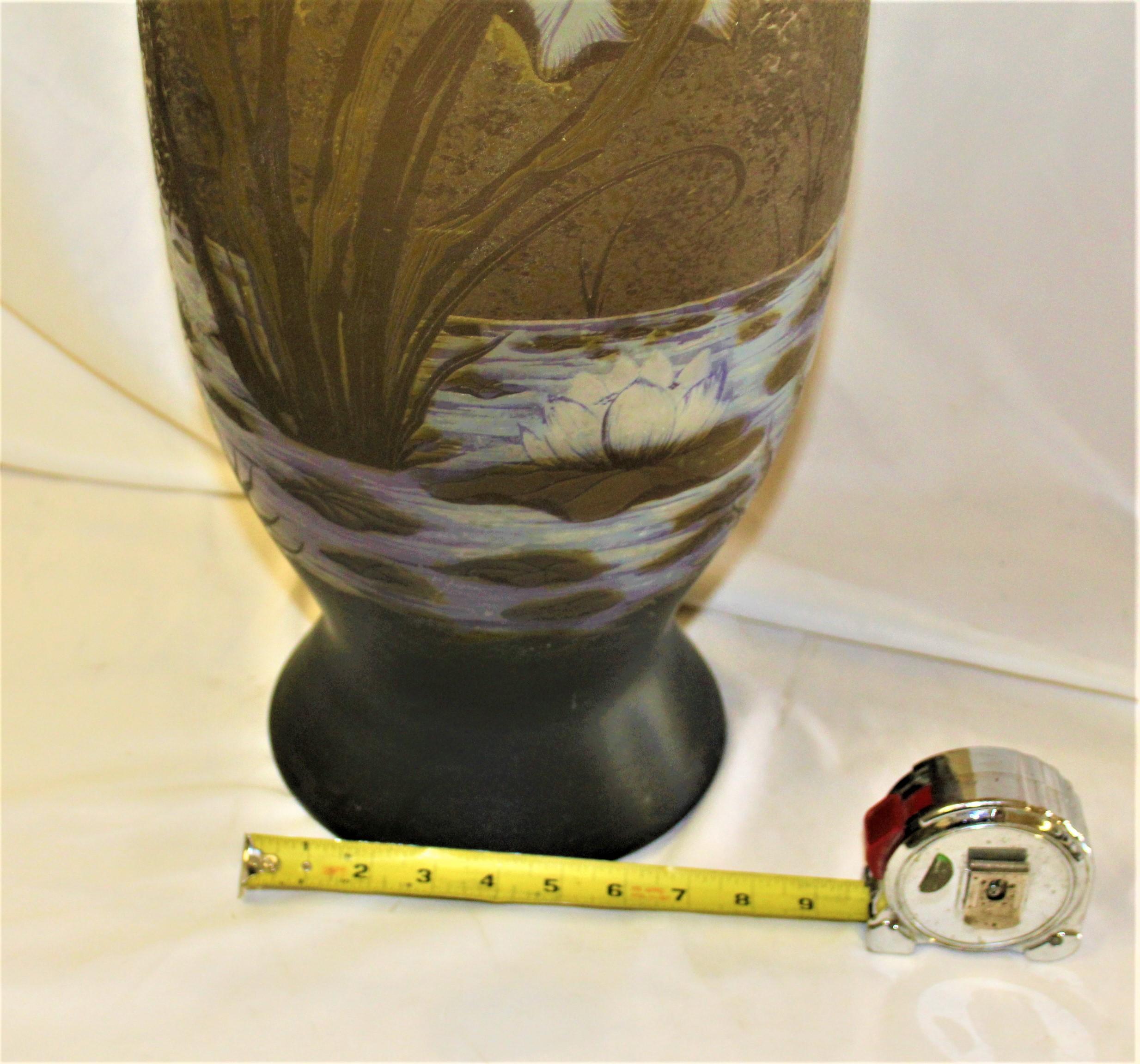 Art Nouveau Style, Extra Large Glass Vase After Galle', Very Rare For Sale 5