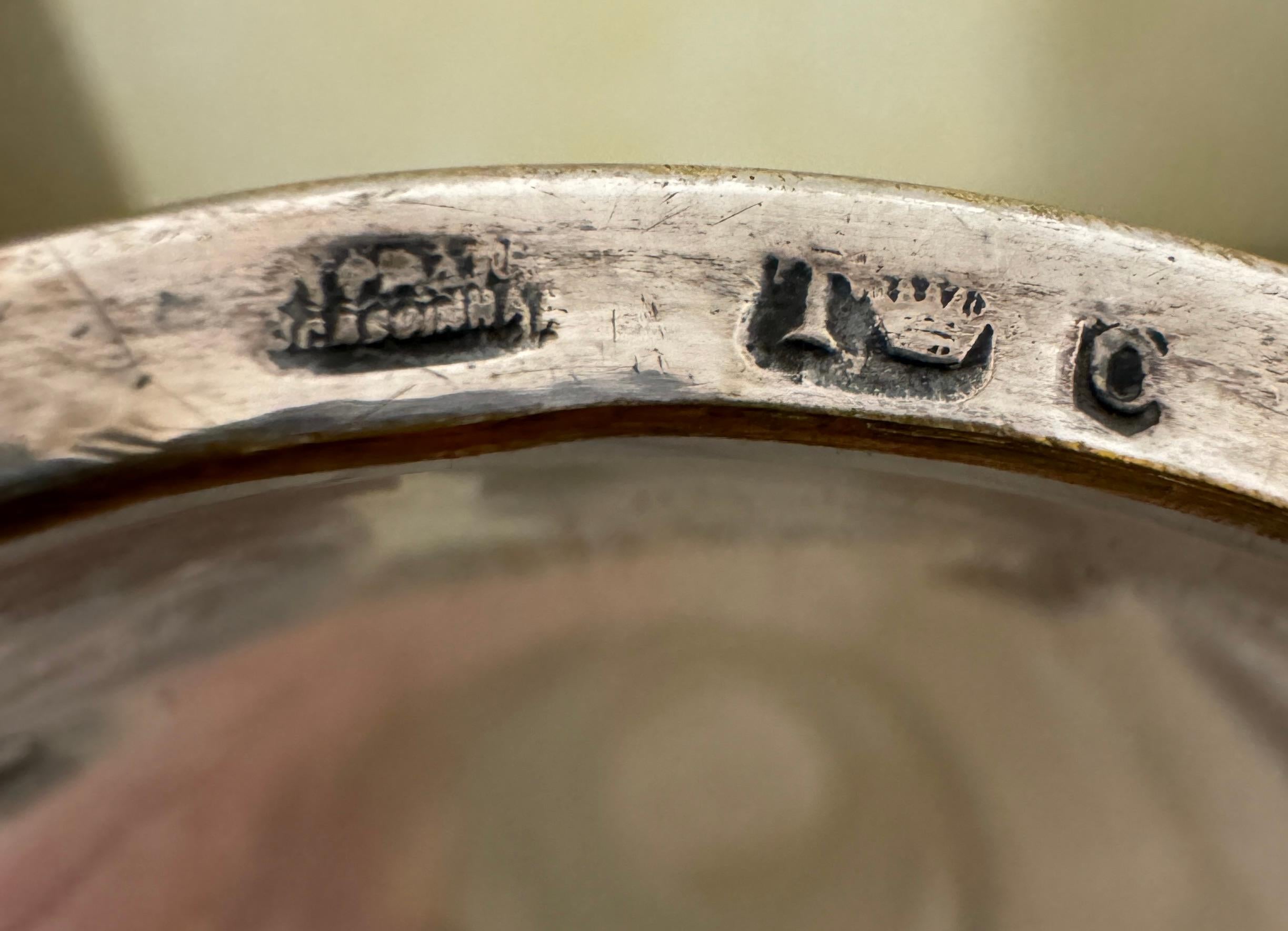 Vaso di vetro in stile Art Nouveau con montature in argento, Portogallo Antico in vendita 1