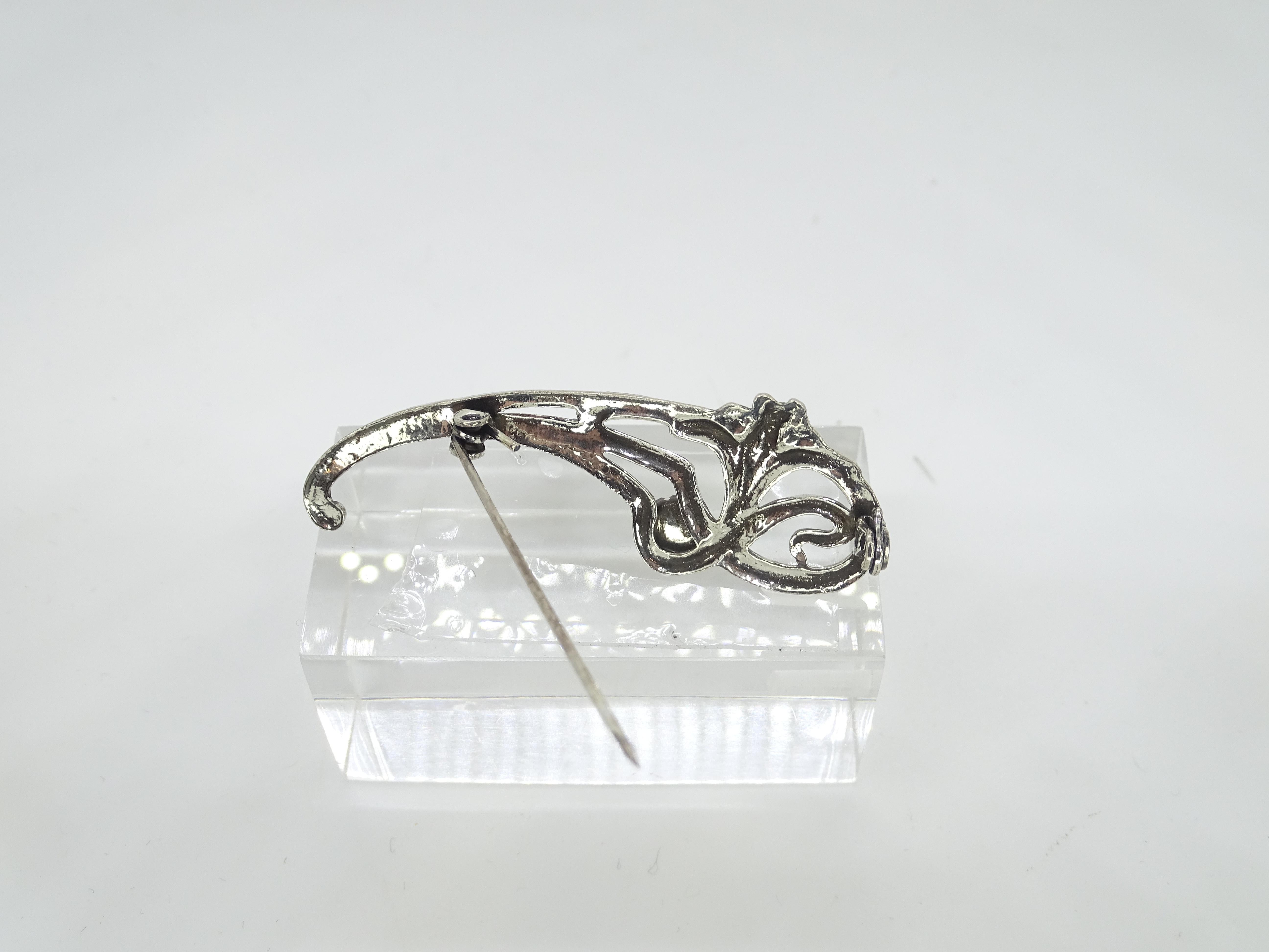 Art Nouveau style Green Agate   brooch / pin “De´Medici Bijoux” For Sale 13