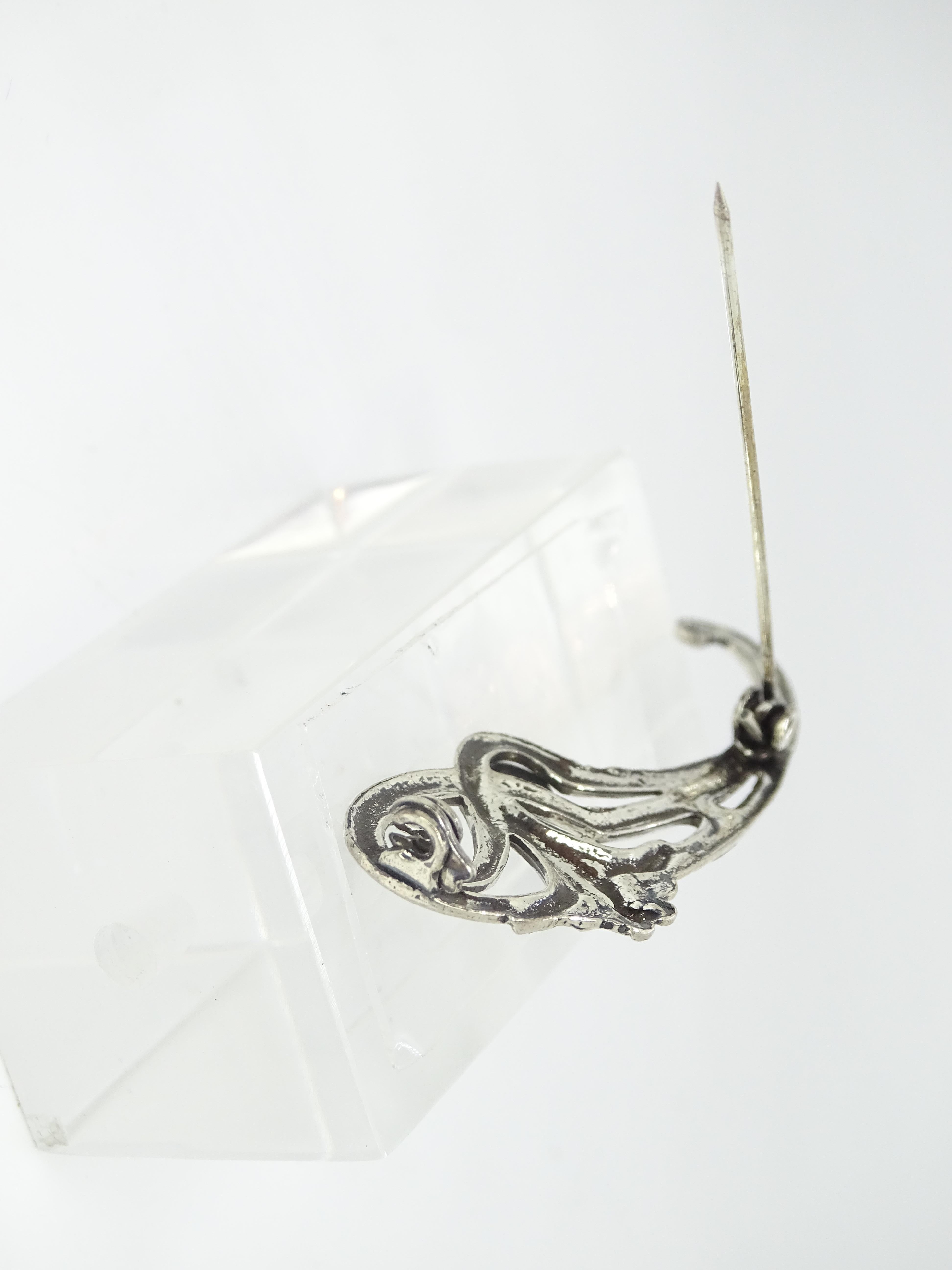 Art Nouveau style Green Agate   brooch / pin “De´Medici Bijoux” For Sale 15