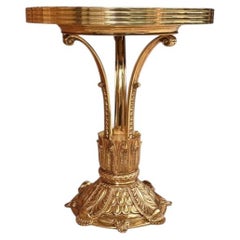 Art nouveau Style gueridon in antique bronze and marble