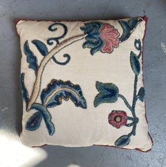 Art Nouveau Style Hand Embroidered Pillow / Cushion
