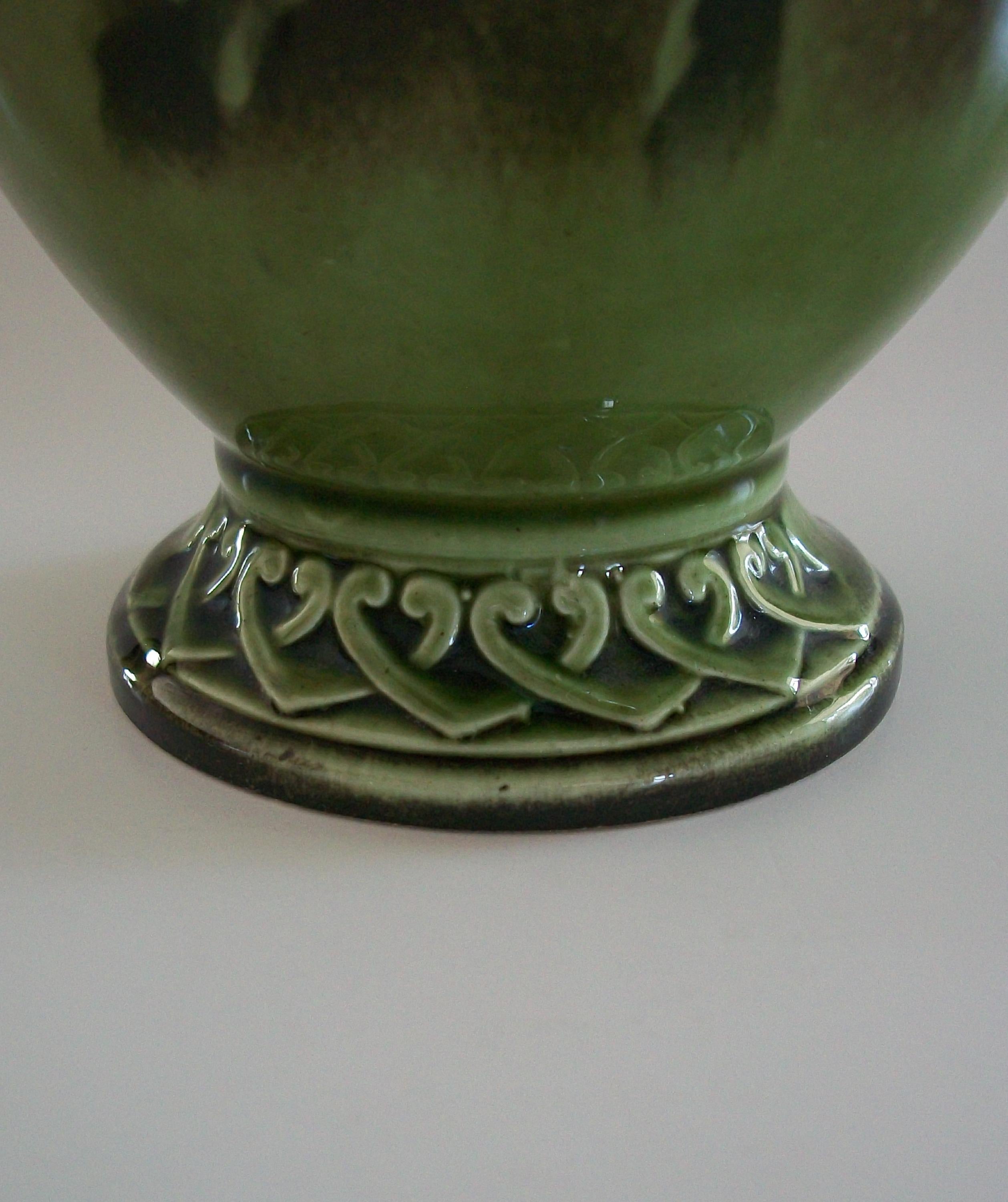 Art Nouveau Style Hand Painted Ceramic Vase - Czechia - Circa 1950's For Sale 9
