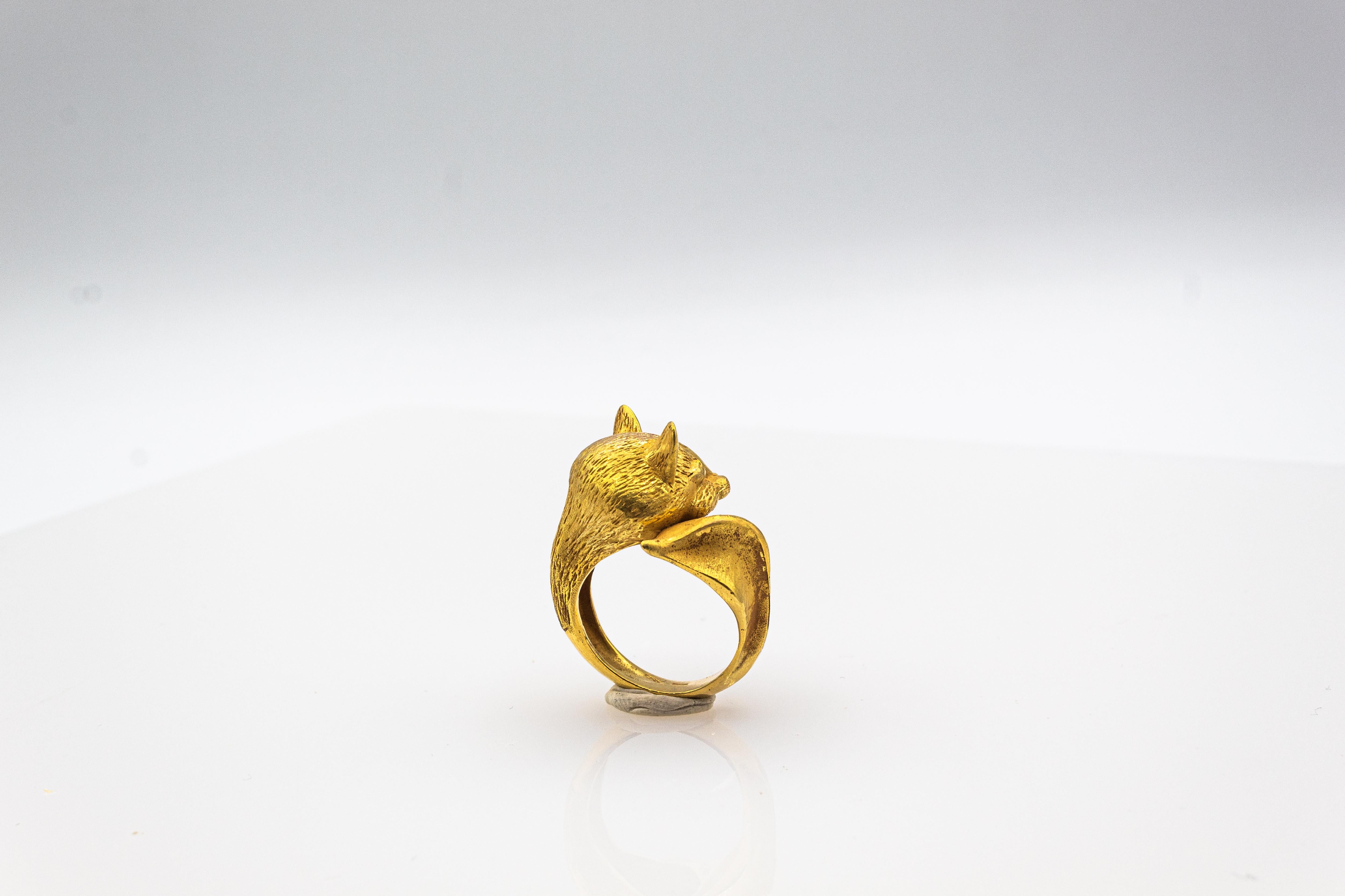 Art Nouveau Style Handcrafted Emerald Yellow Gold 