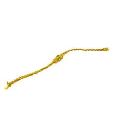 Pulsera "Serpiente" de Oro Amarillo Esmeralda Diamante Blanco Estilo Art Nouveau Hecha a Mano
