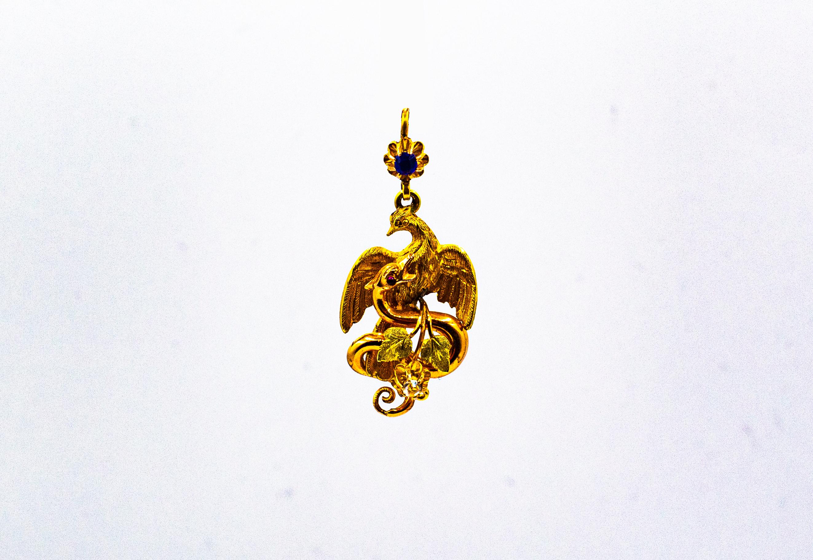 This Pendant is made of 10K Yellow Gold.

This Pendant is inspired by Art Nouveau.

We're a workshop so every piece is handmade, customizable and resizable. 