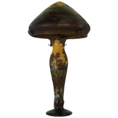 Art Nouveau Style Lamp Glass and Bronze, France, 20th Century