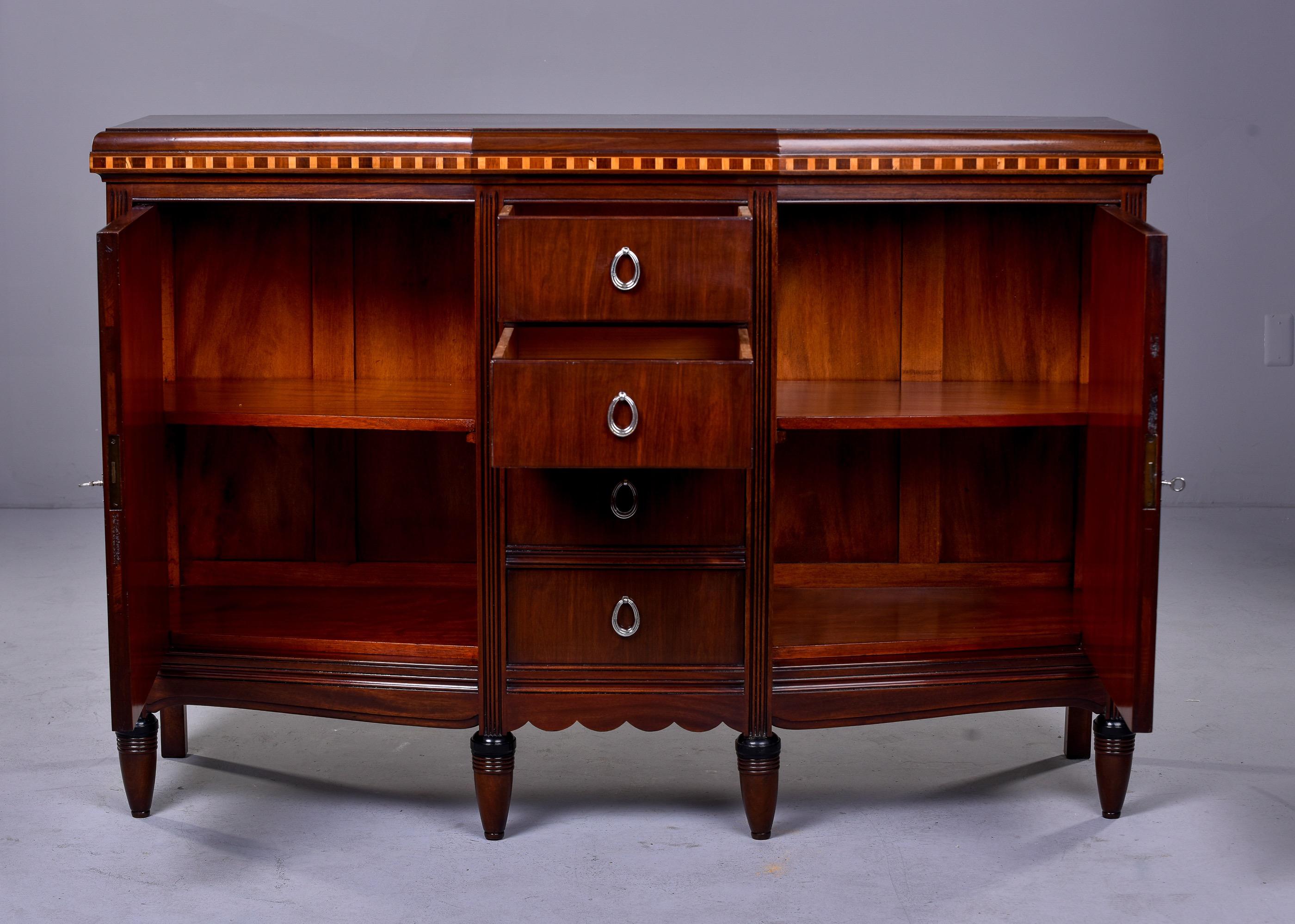 20th Century Art Nouveau Style Mahogany Side Commode For Sale