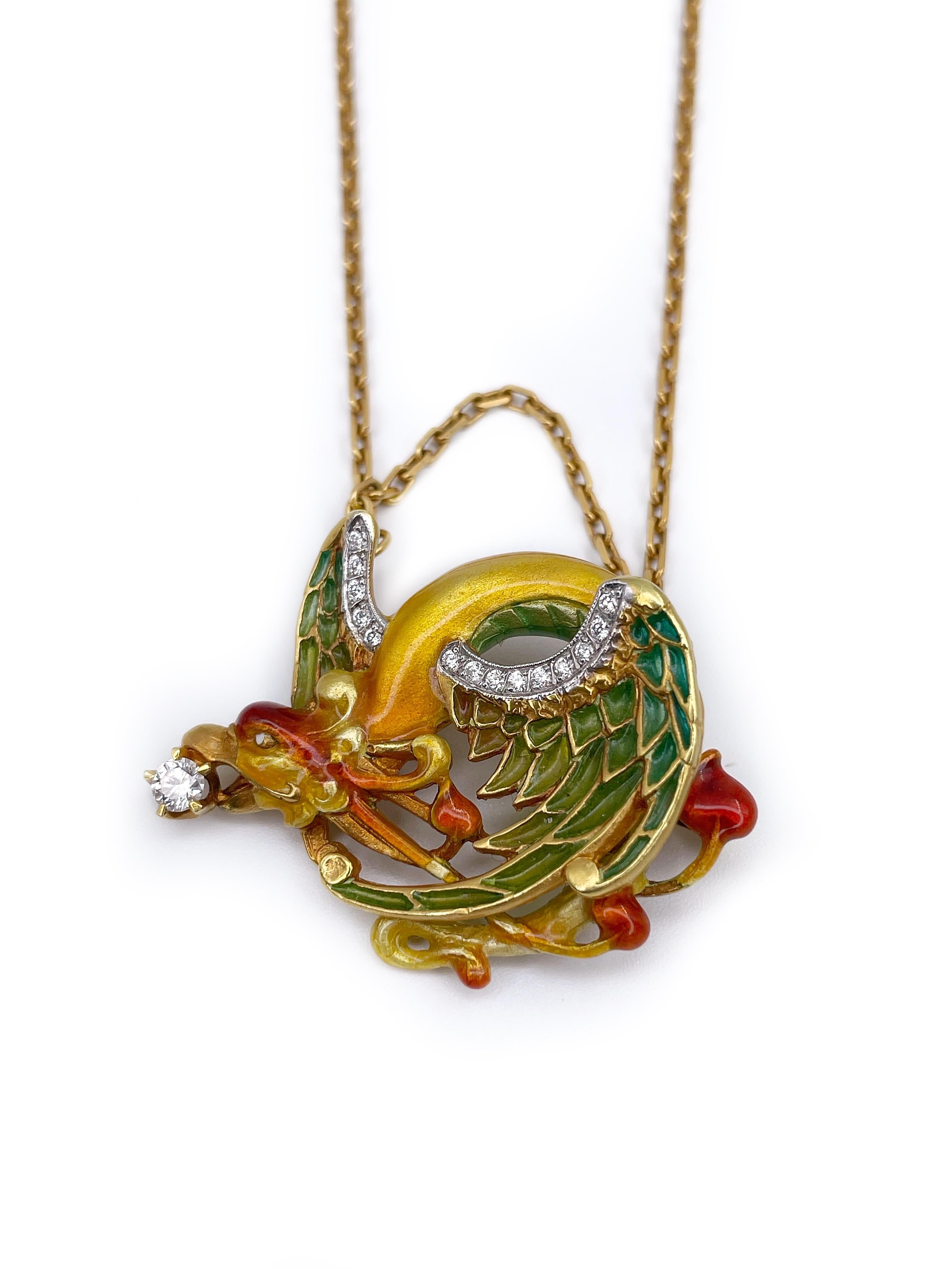 18k gold dragon pendant