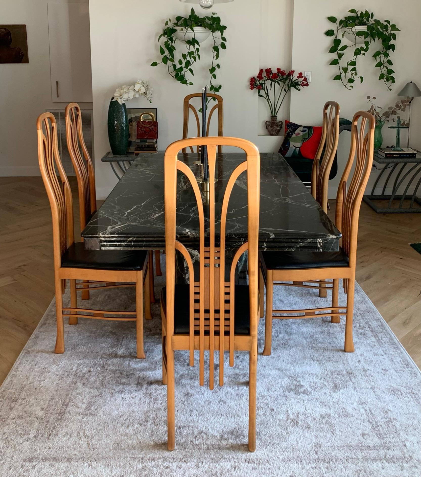 Italian Art Nouveau Masterly Dining Chairs, 1960s 10