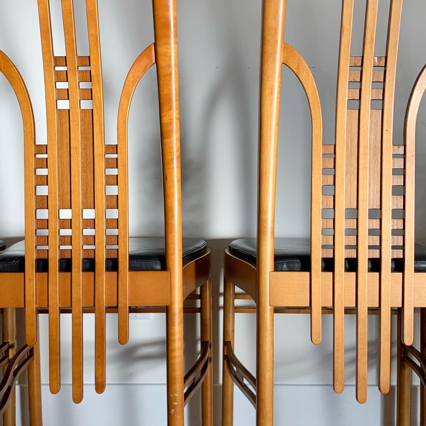 Italian Art Nouveau Masterly Dining Chairs, 1960s In Good Condition In View Park, CA