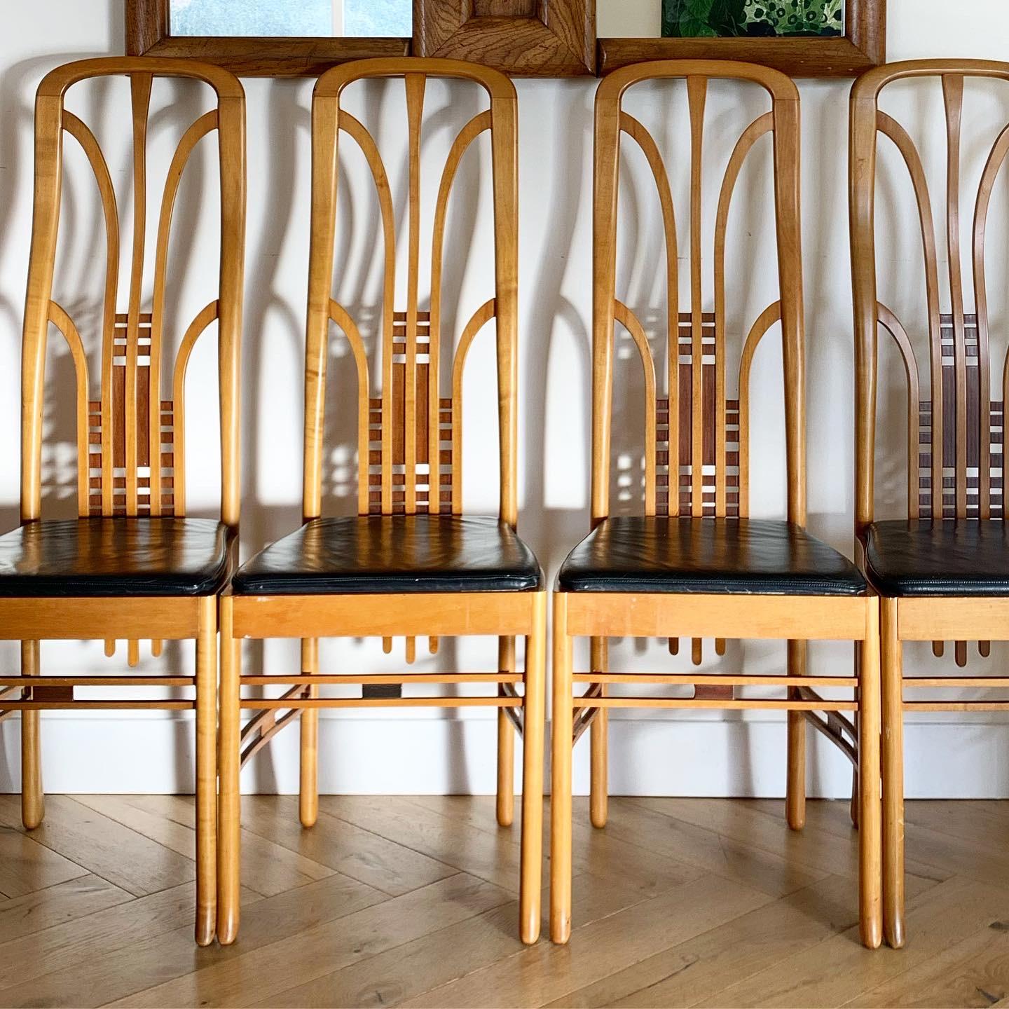 Italian Art Nouveau Masterly Dining Chairs, 1960s 4