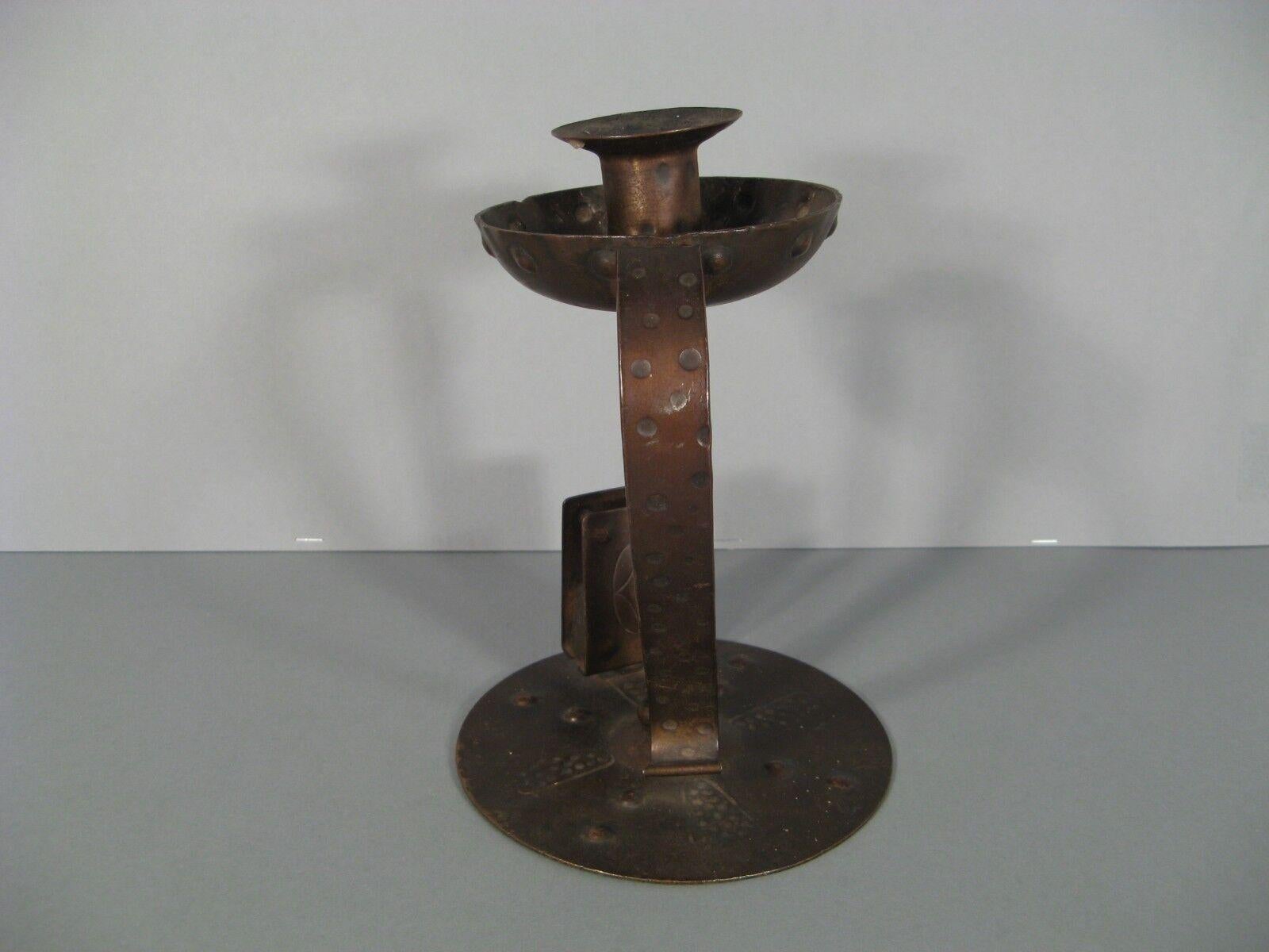Art Nouveau Style Metal Candlestick by Goberg -1Y93 4
