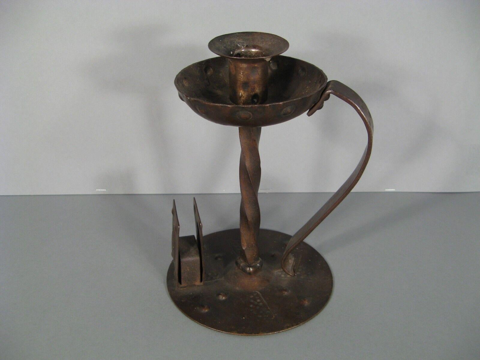 Art Nouveau Style Metal Candlestick by Goberg -1Y93 5