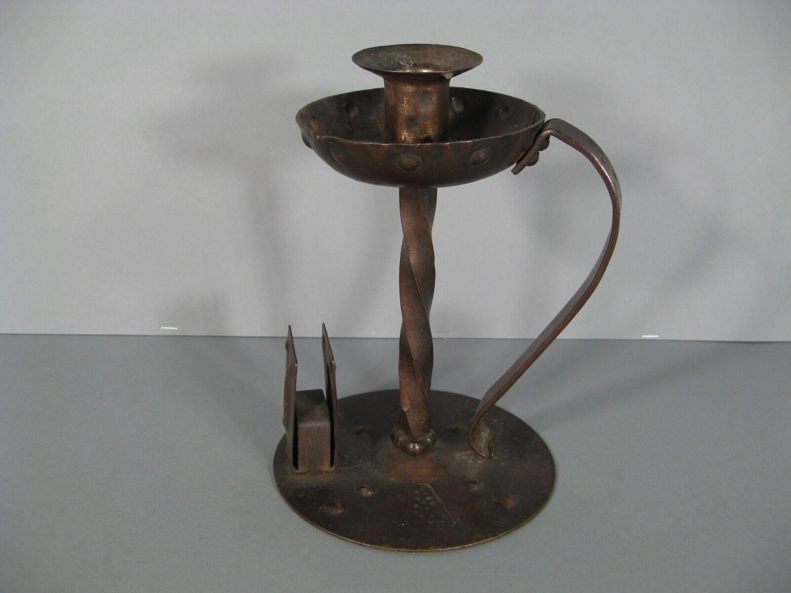 Art Nouveau Style Metal Candlestick by Goberg -1Y93 6
