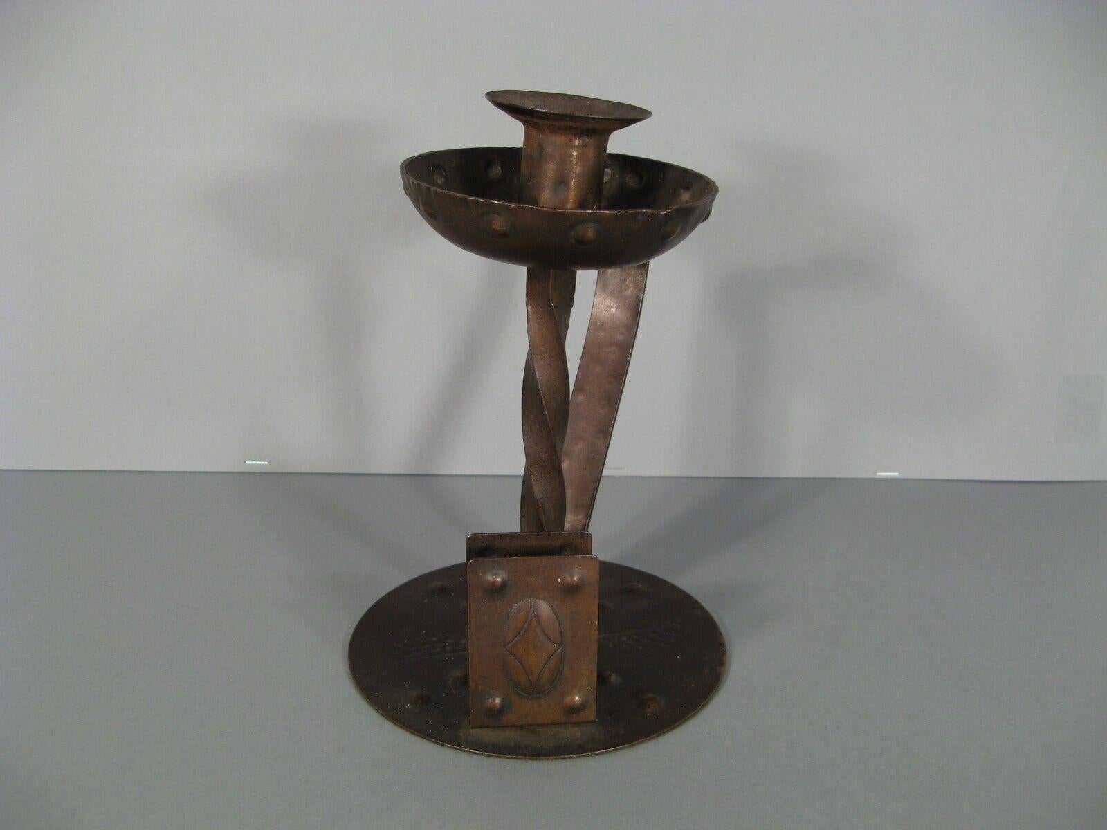Art Nouveau Style Metal Candlestick by Goberg -1Y93 1