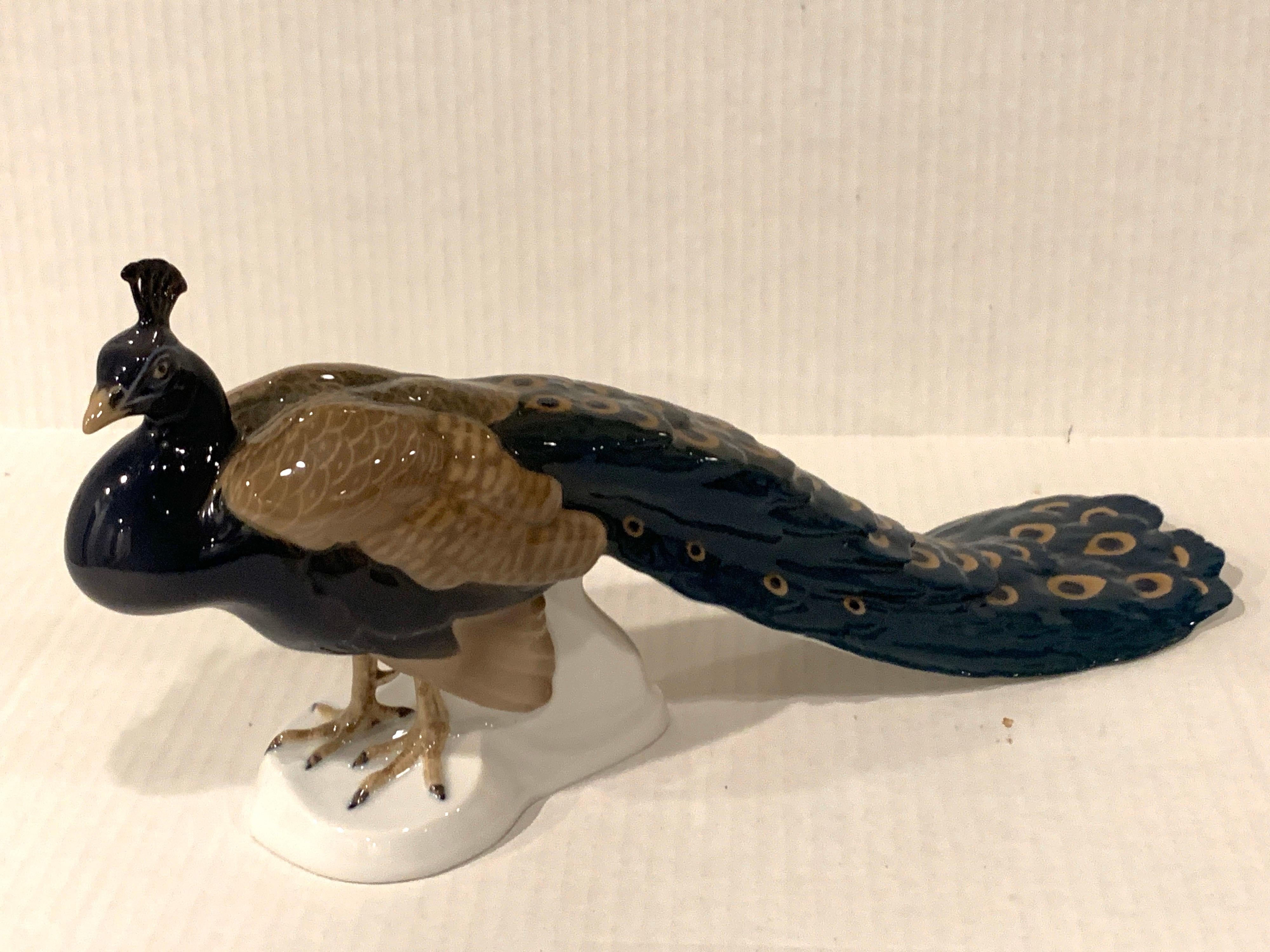 Art Nouveau Style Model of a Peacock, by Dahl Jensen for B&G 5