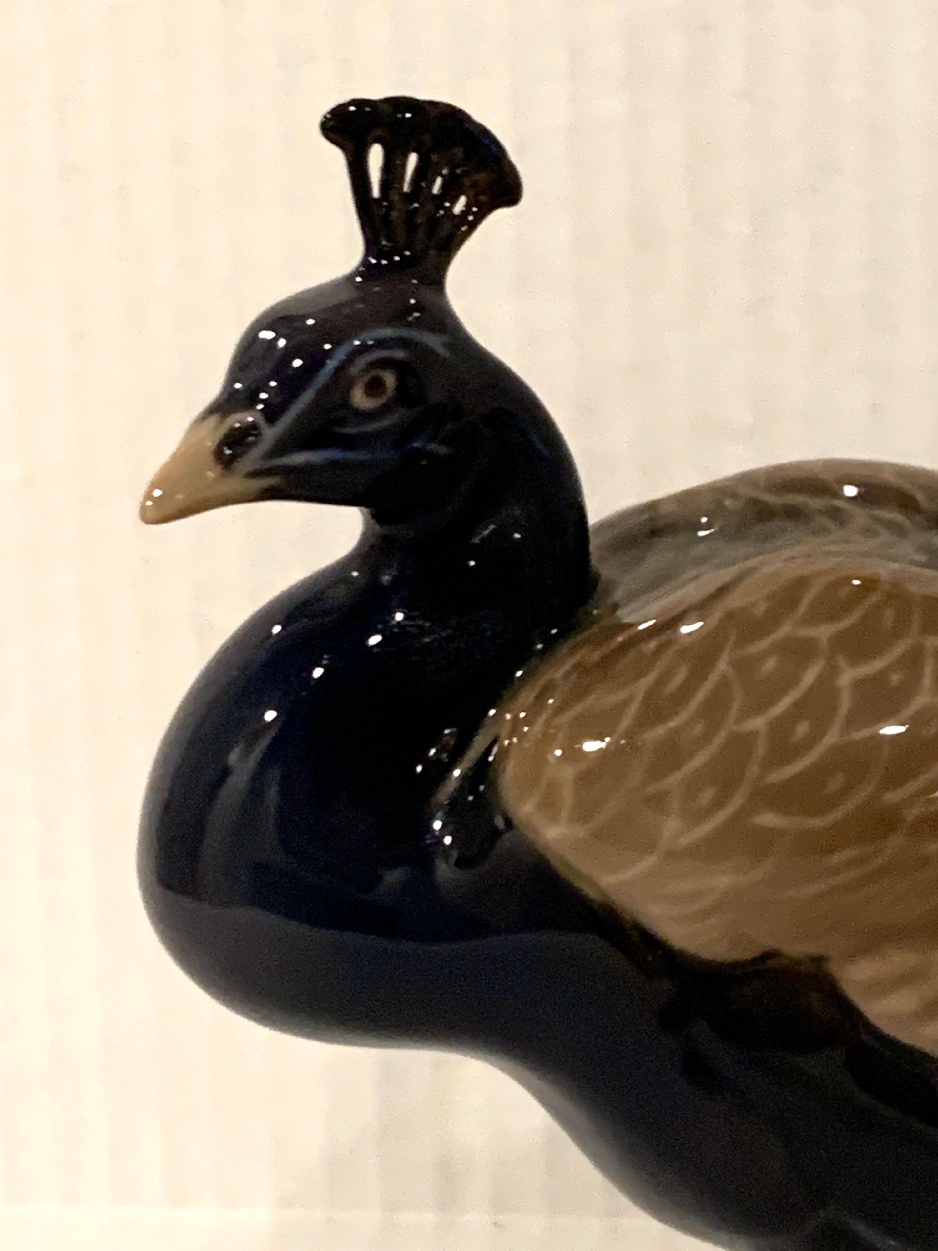 20th Century Art Nouveau Style Model of a Peacock, by Dahl Jensen for B&G