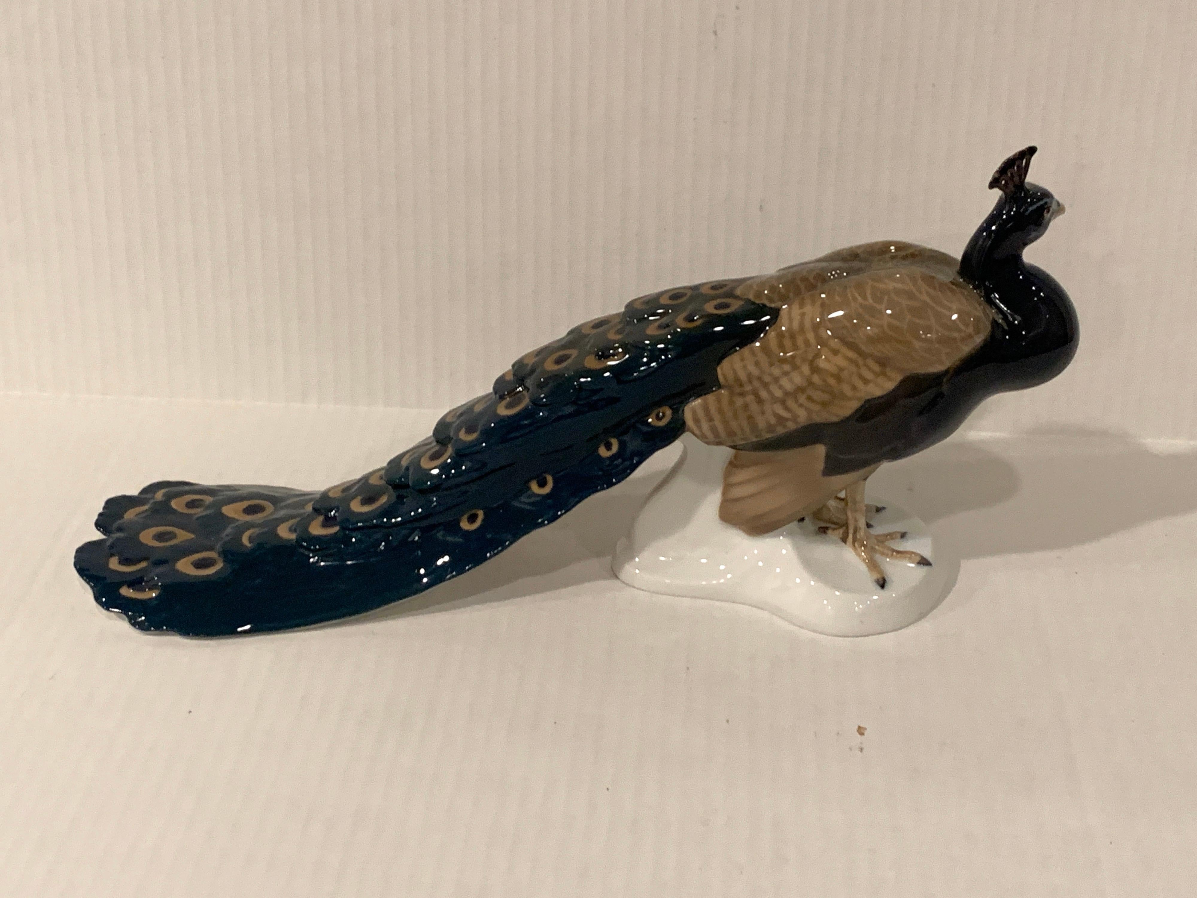 Art Nouveau Style Model of a Peacock, by Dahl Jensen for B&G 2