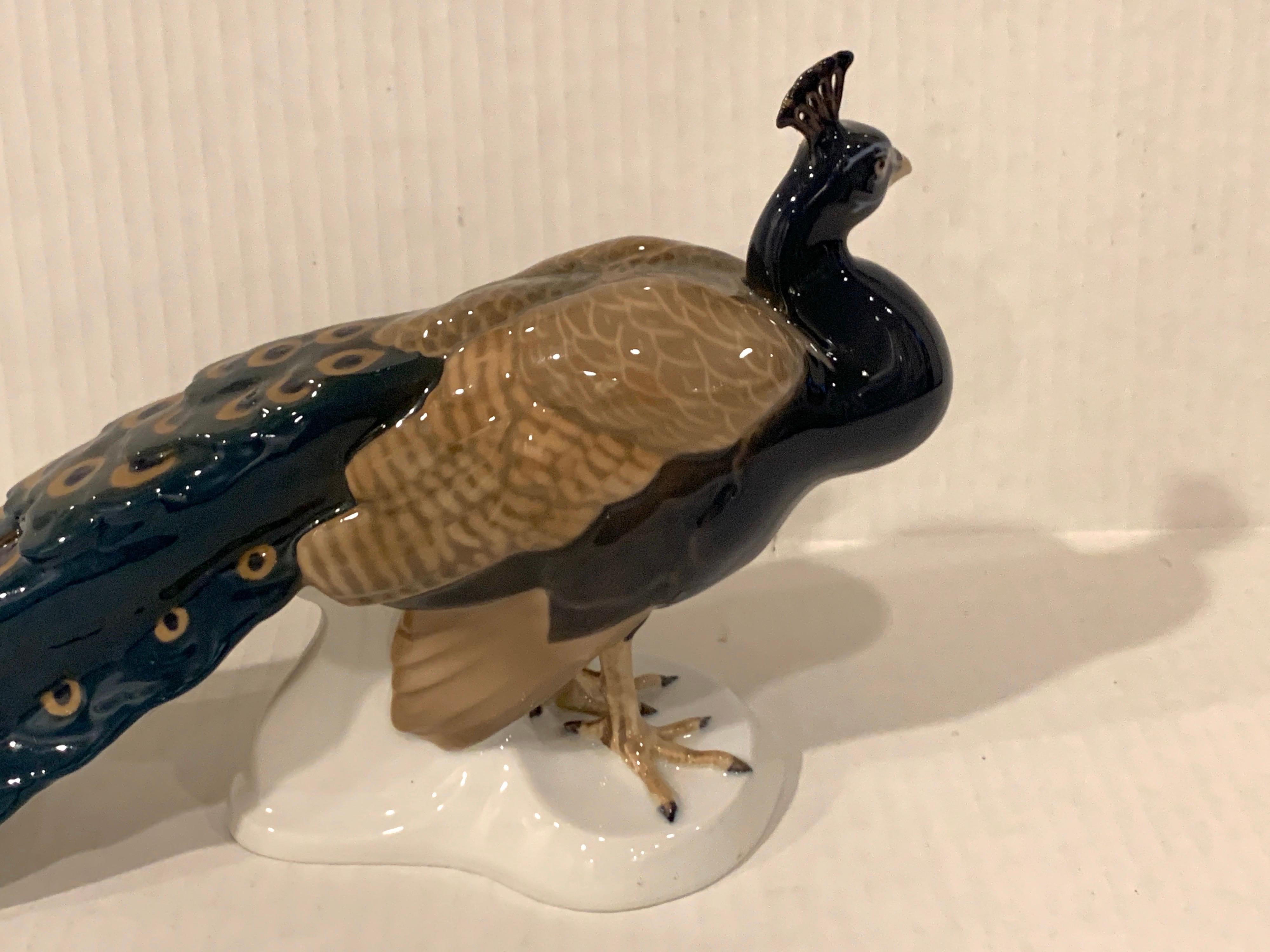 Art Nouveau Style Model of a Peacock, by Dahl Jensen for B&G 3
