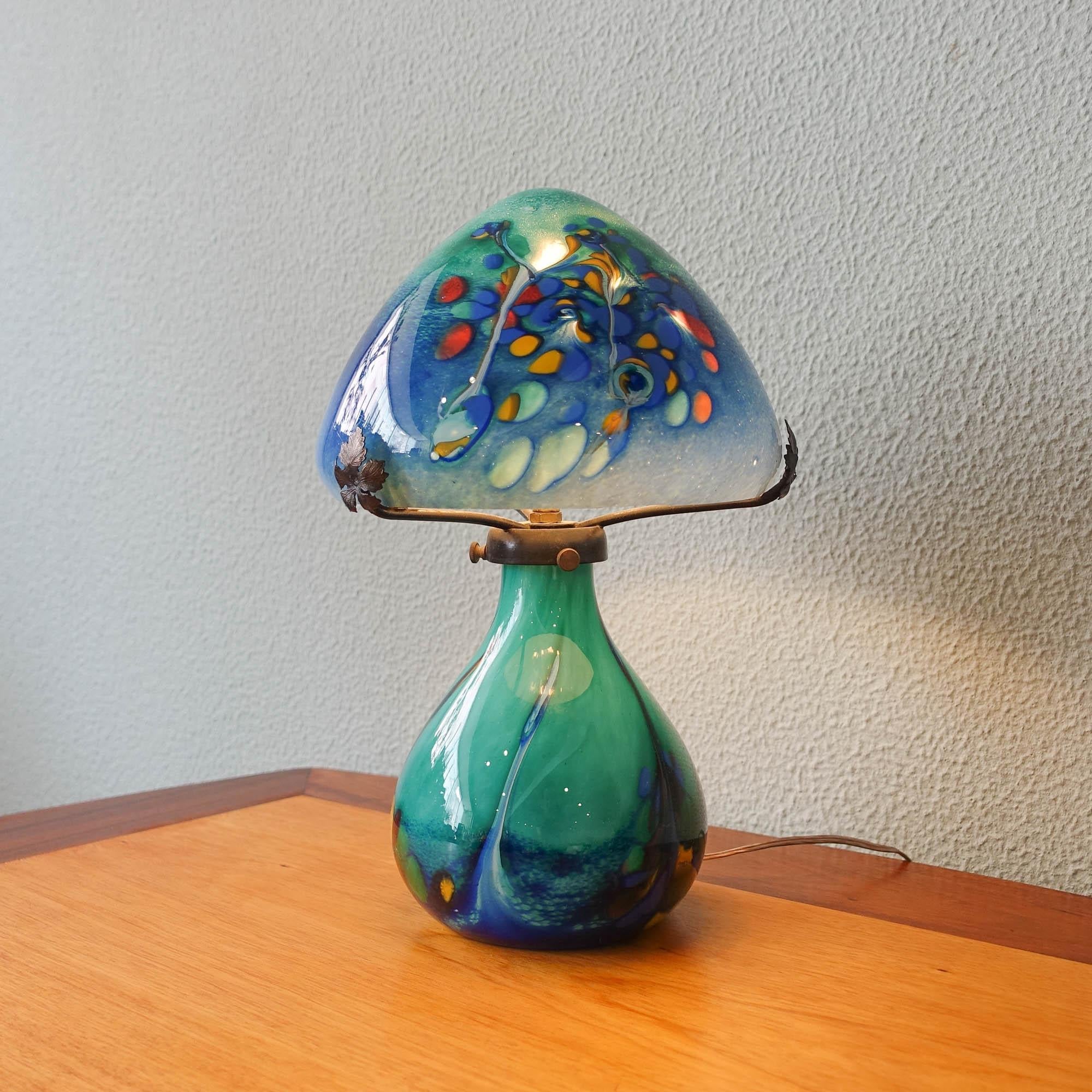 Art Nouveau Style Mushroom Table Lamp In Good Condition In Lisboa, PT