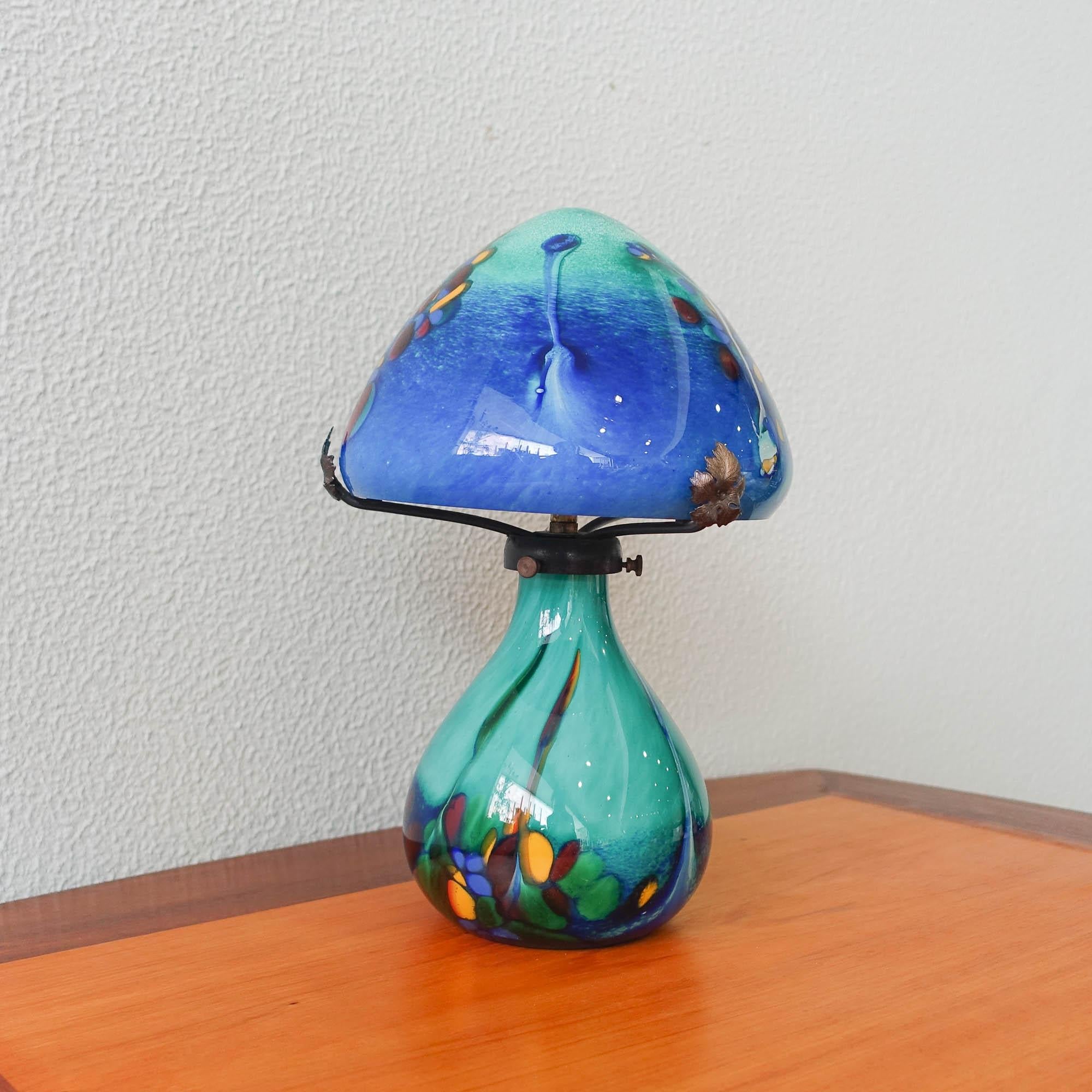 Late 20th Century Art Nouveau Style Mushroom Table Lamp
