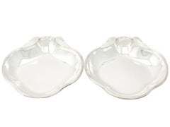 Art Nouveau Style Pair of Scottish Sterling Silver Presentation Dishes