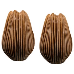 Vintage Art Nouveau Style Pair of Unusual Vases, Italy, 1970s