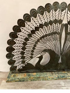 Art Nouveau Style Patinated Bronze Fire Screen