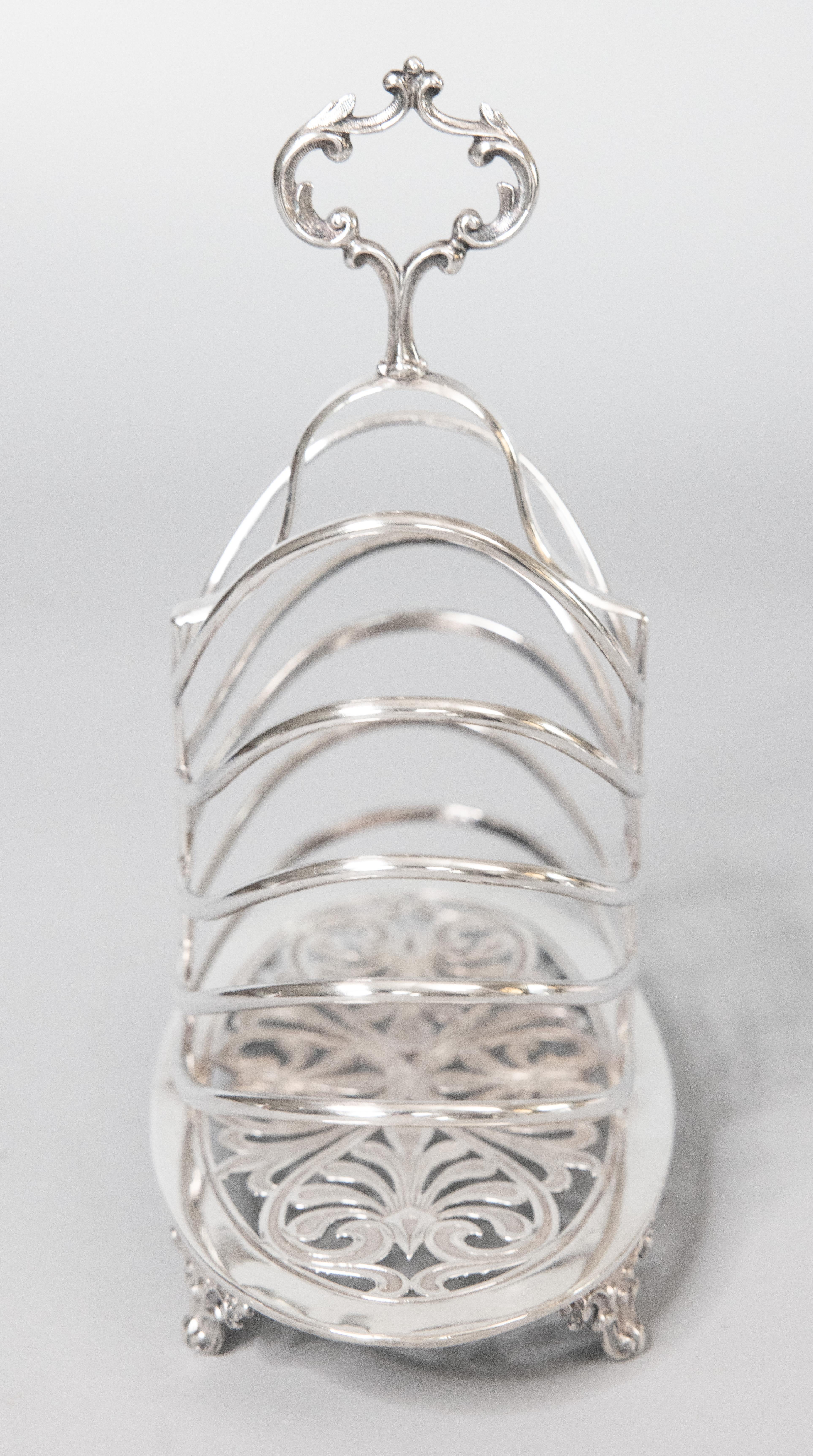 American Art Nouveau Style Reed & Barton Silver Plate Toast Rack Letter Holder circa 1930
