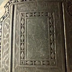 Art Nouveau Style Silver Belt Buckle Etched Tops Kantslip BAFCO S.F.