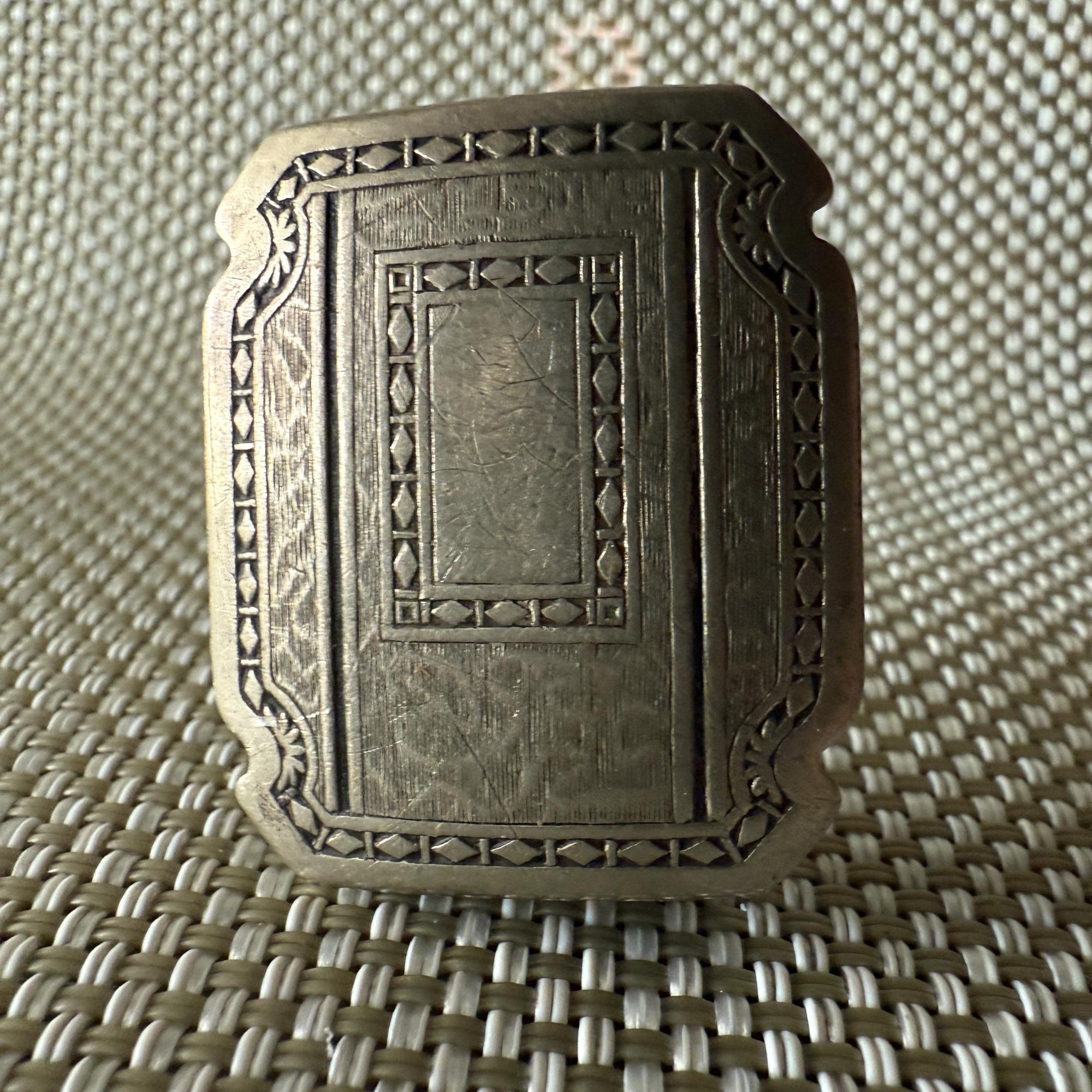 Fibbia per cintura in argento stile Art Nouveau con incisioni al vertice BAFCO S.F. In condizioni buone in vendita a Chula Vista, CA