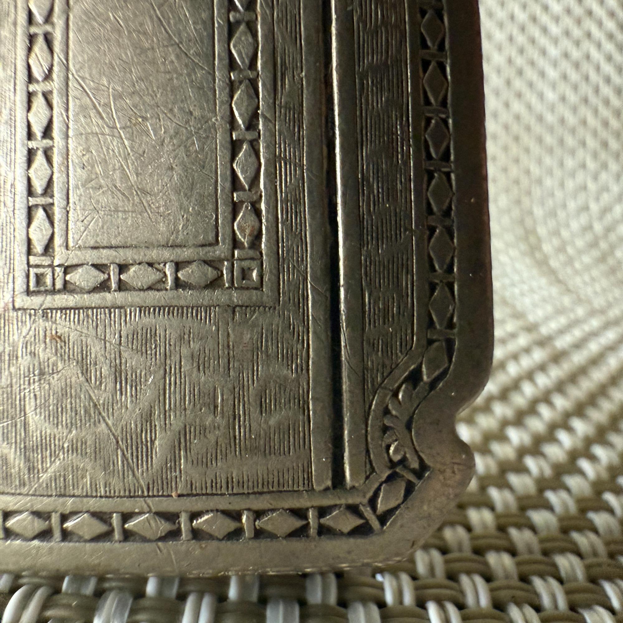 Fibbia per cintura in argento stile Art Nouveau con incisioni al vertice BAFCO S.F. in vendita 1