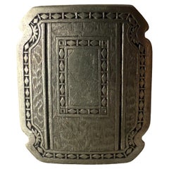 Art Nouveau Style Silver Belt Buckle Etched Tops Kantslip BAFCO S.F.