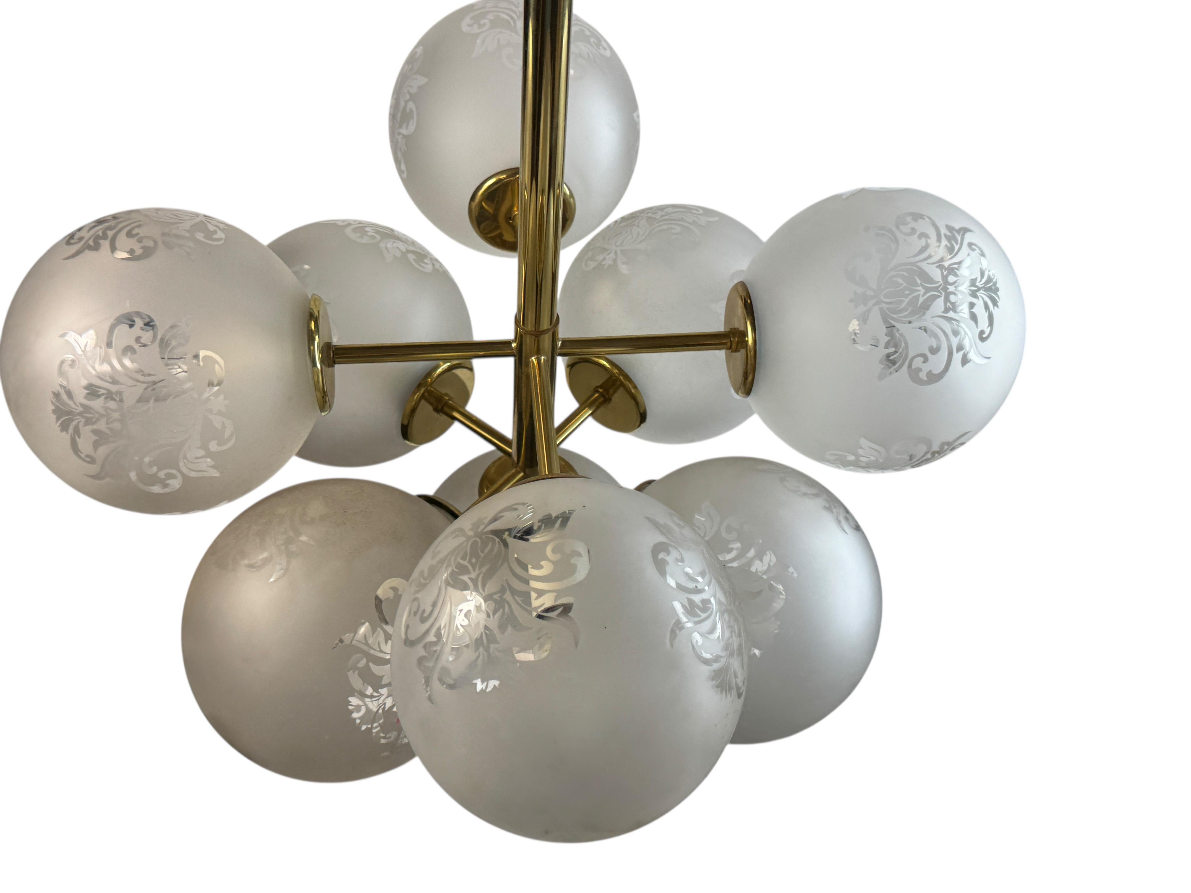 Lámpara de bola de cristal estilo Art Nouveau Sputnik Vienna Coffee House Austria en venta 3