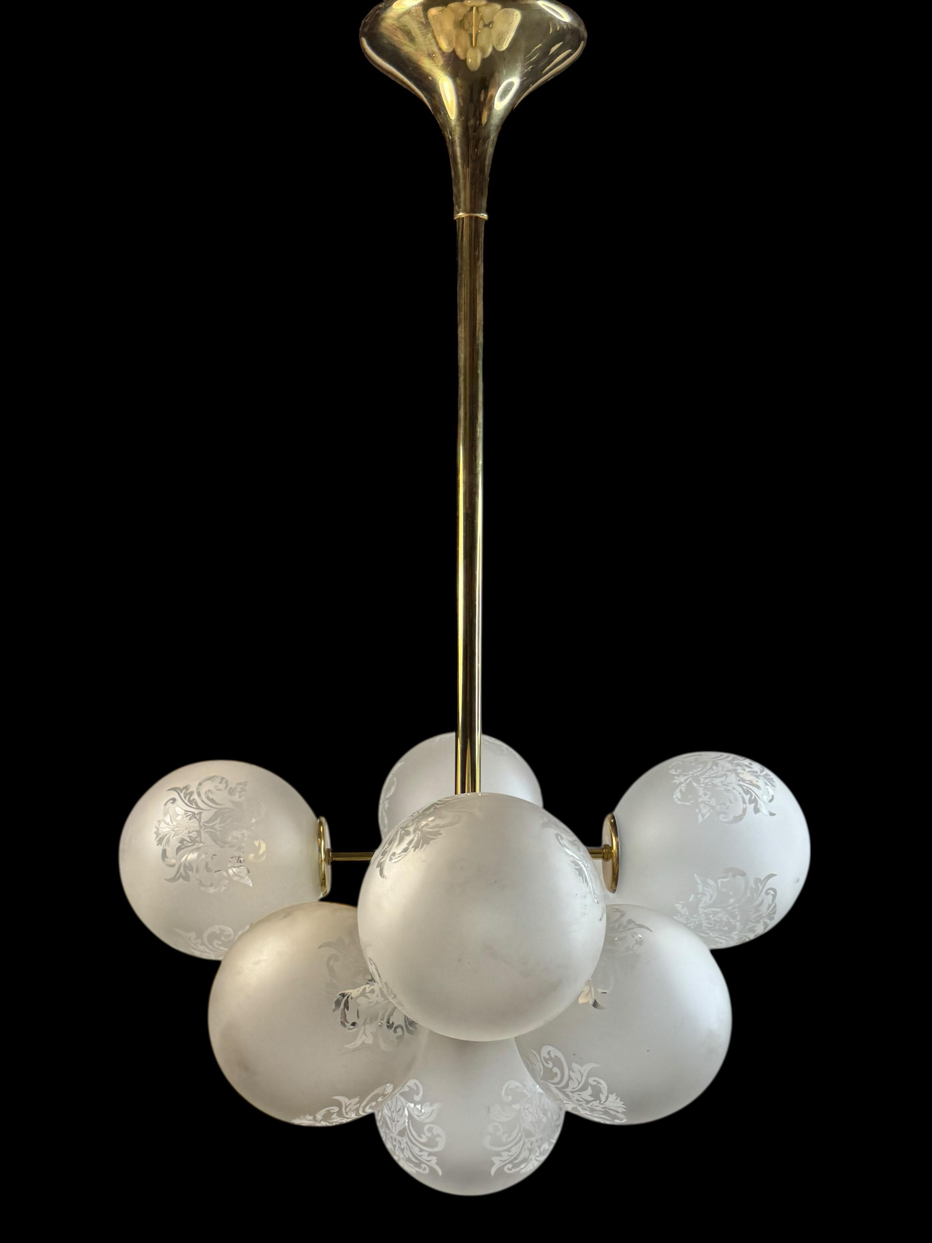 Lámpara de bola de cristal estilo Art Nouveau Sputnik Vienna Coffee House Austria en venta 4