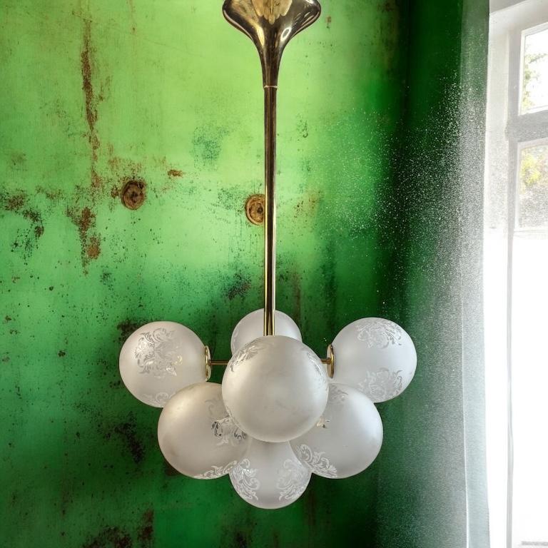 Lámpara de bola de cristal estilo Art Nouveau Sputnik Vienna Coffee House Austria en venta 8