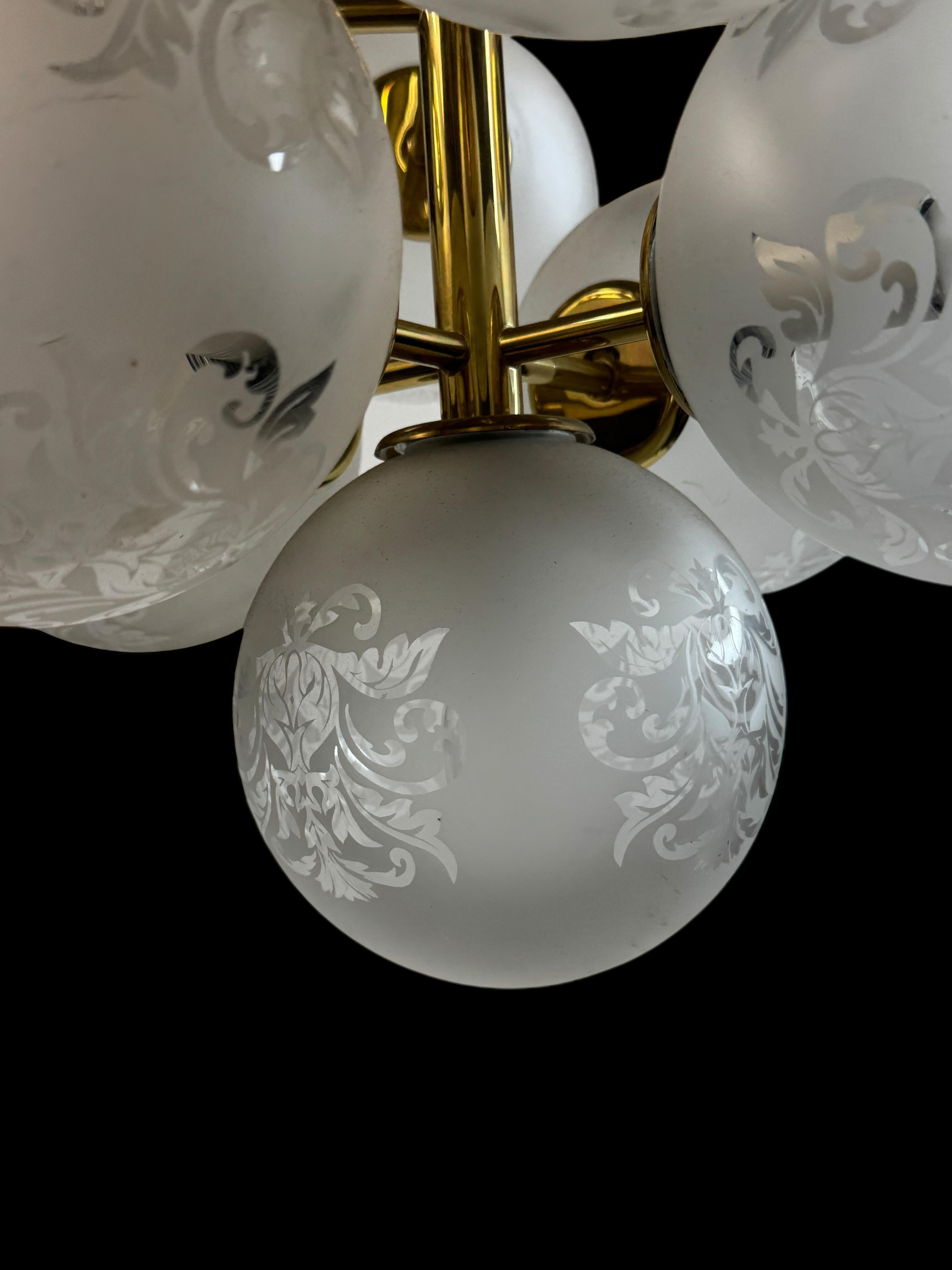 Lámpara de bola de cristal estilo Art Nouveau Sputnik Vienna Coffee House Austria en venta 9