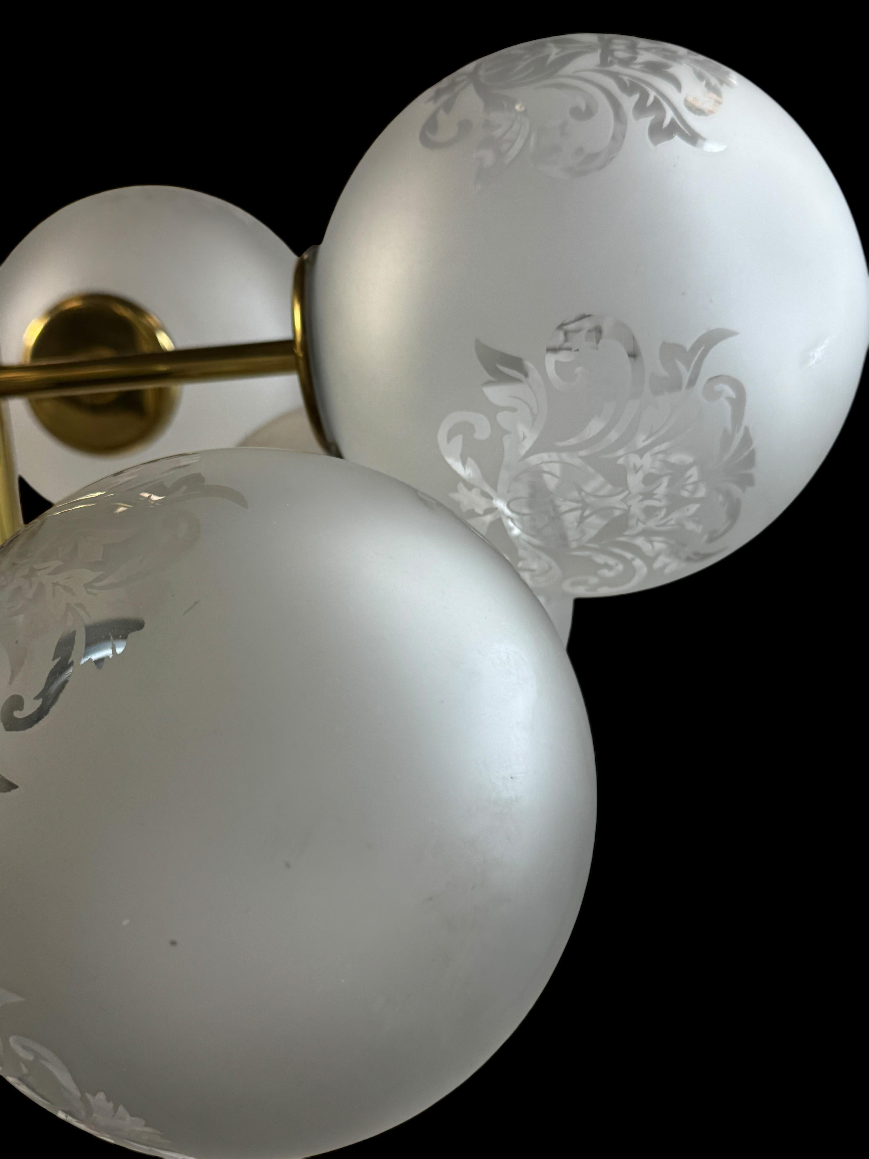Lámpara de bola de cristal estilo Art Nouveau Sputnik Vienna Coffee House Austria en venta 10