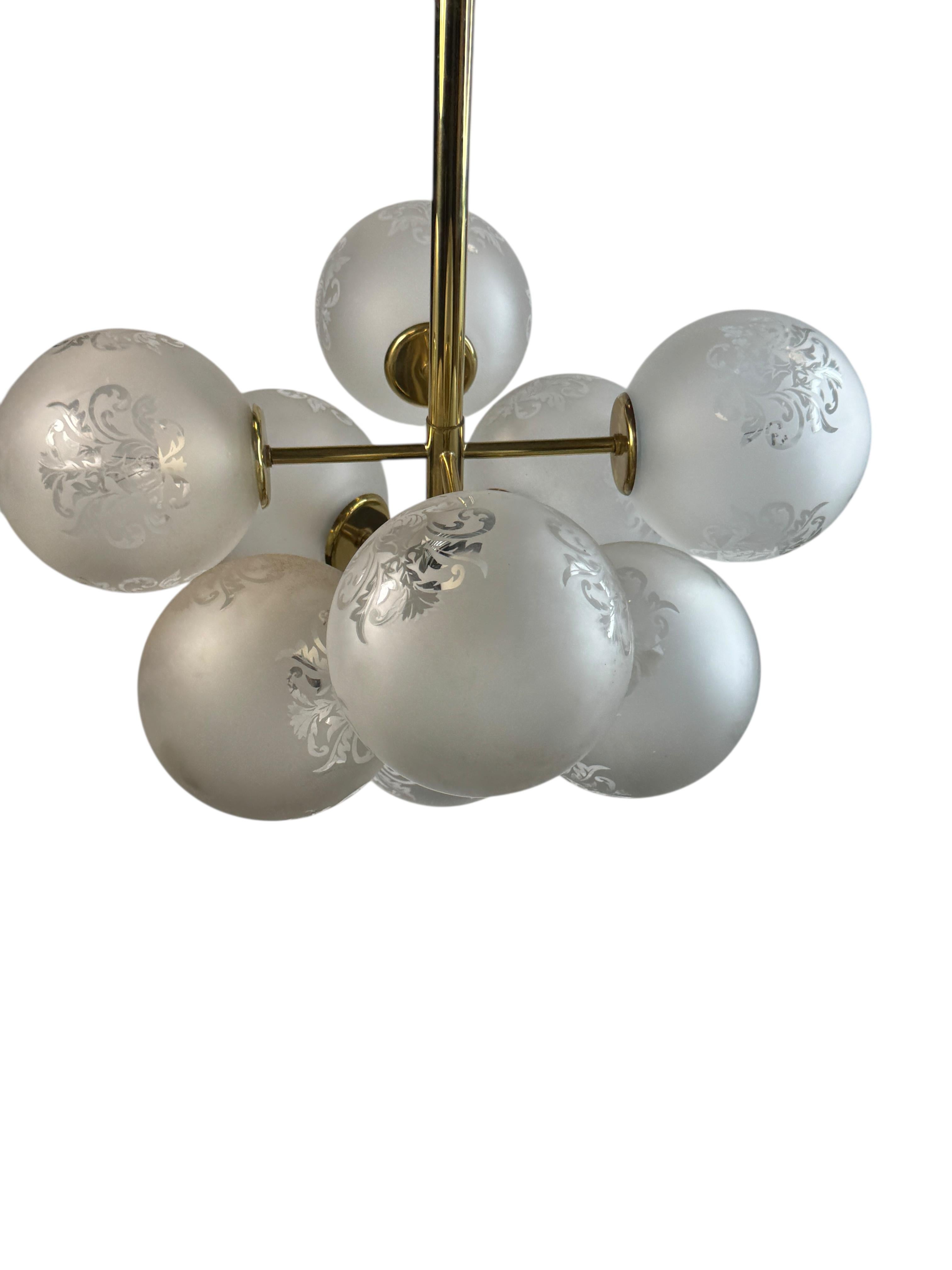 Lámpara de bola de cristal estilo Art Nouveau Sputnik Vienna Coffee House Austria Austríaco en venta