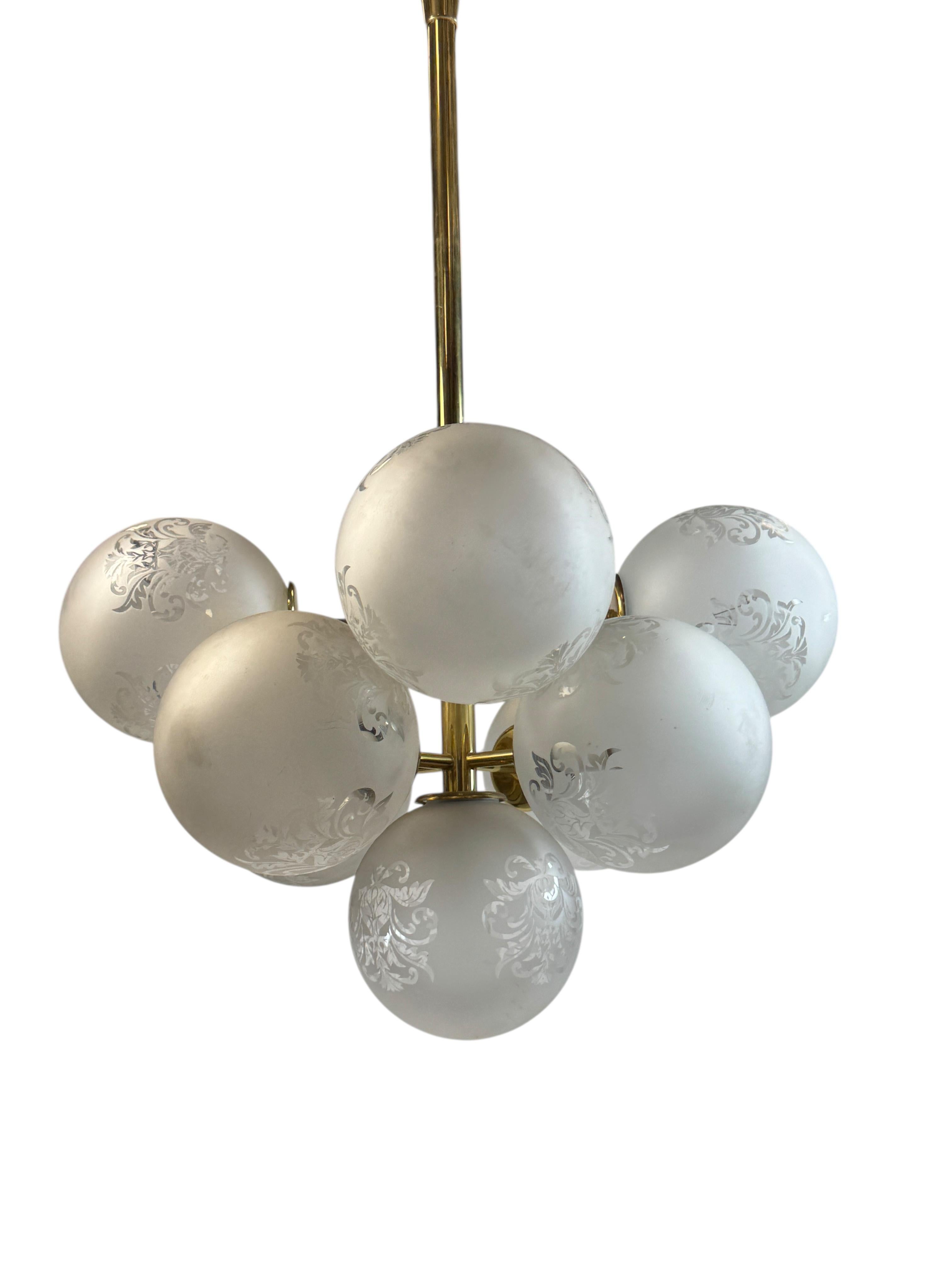 Lámpara de bola de cristal estilo Art Nouveau Sputnik Vienna Coffee House Austria en Bueno estado para la venta en Nuernberg, DE