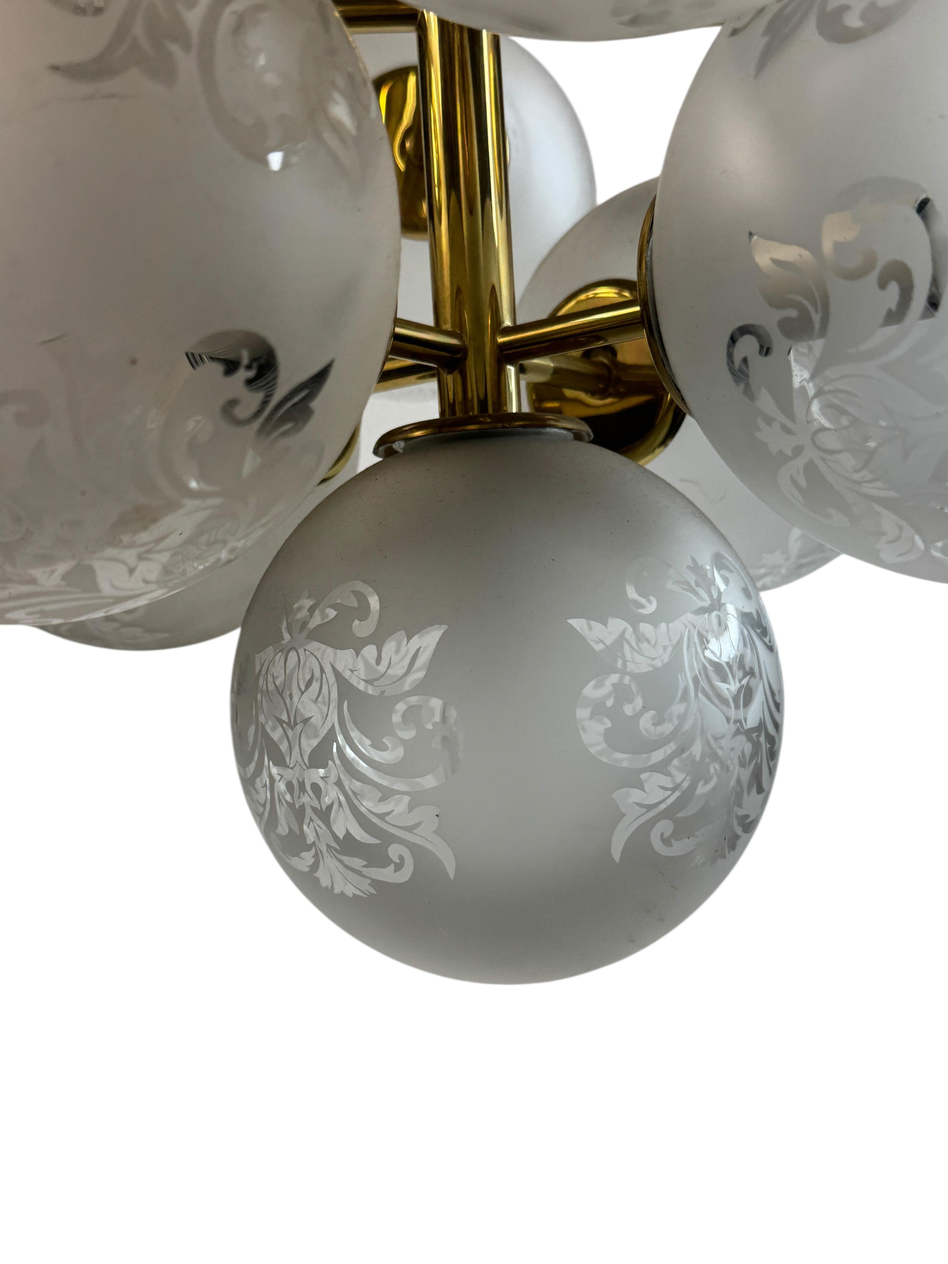 Lámpara de bola de cristal estilo Art Nouveau Sputnik Vienna Coffee House Austria en venta 1