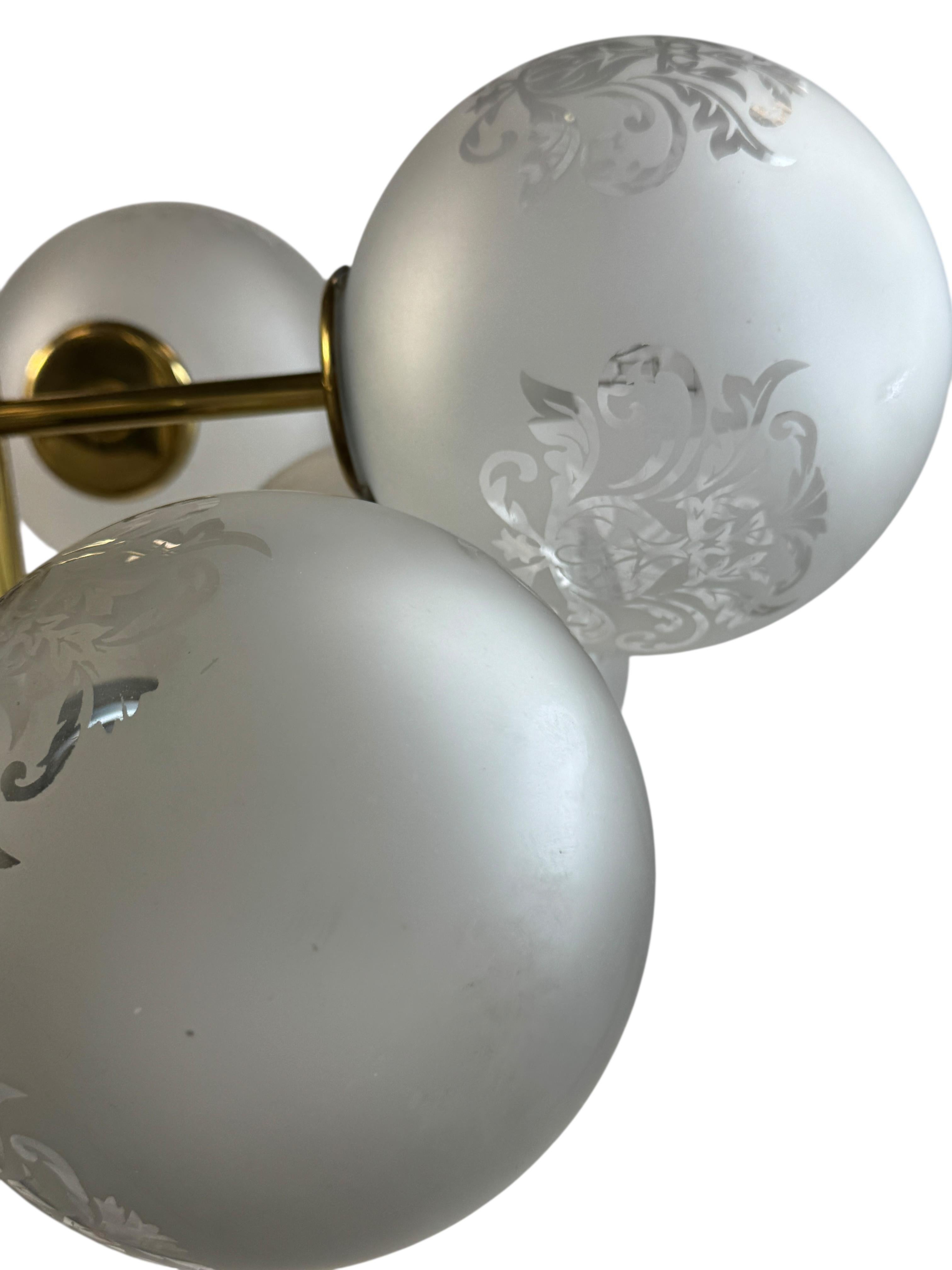 Lámpara de bola de cristal estilo Art Nouveau Sputnik Vienna Coffee House Austria en venta 2