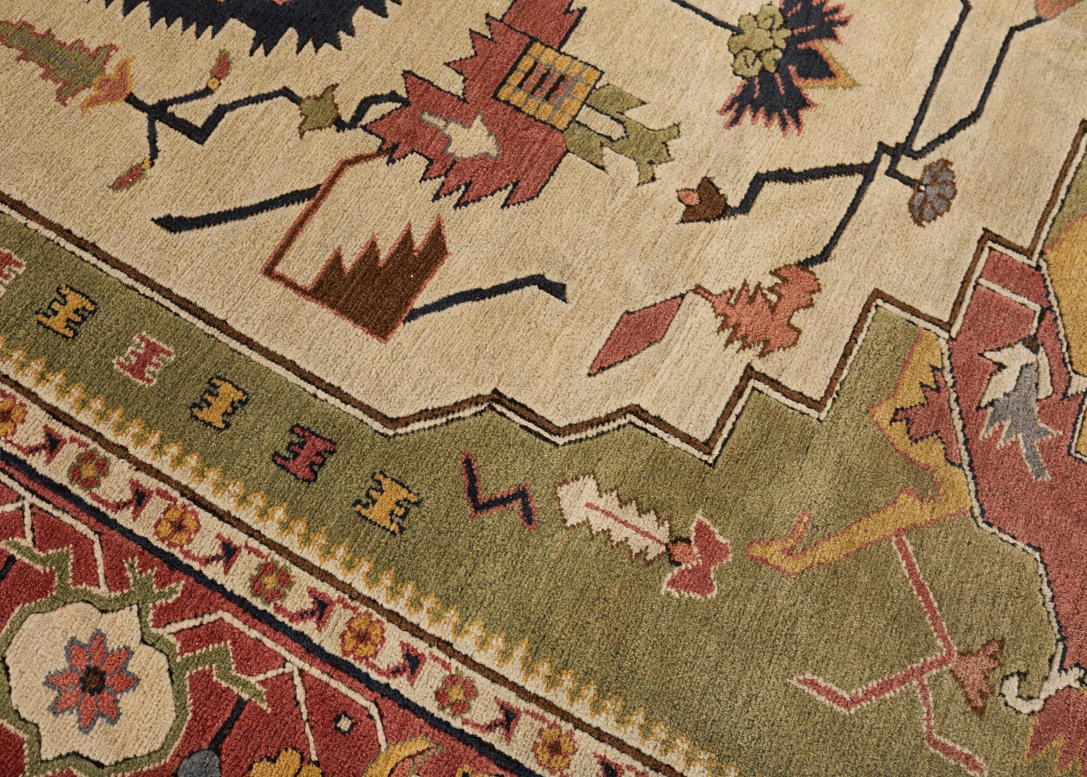 Tappeto Oushak turco in stile liberty 10' x 12' in vendita 5