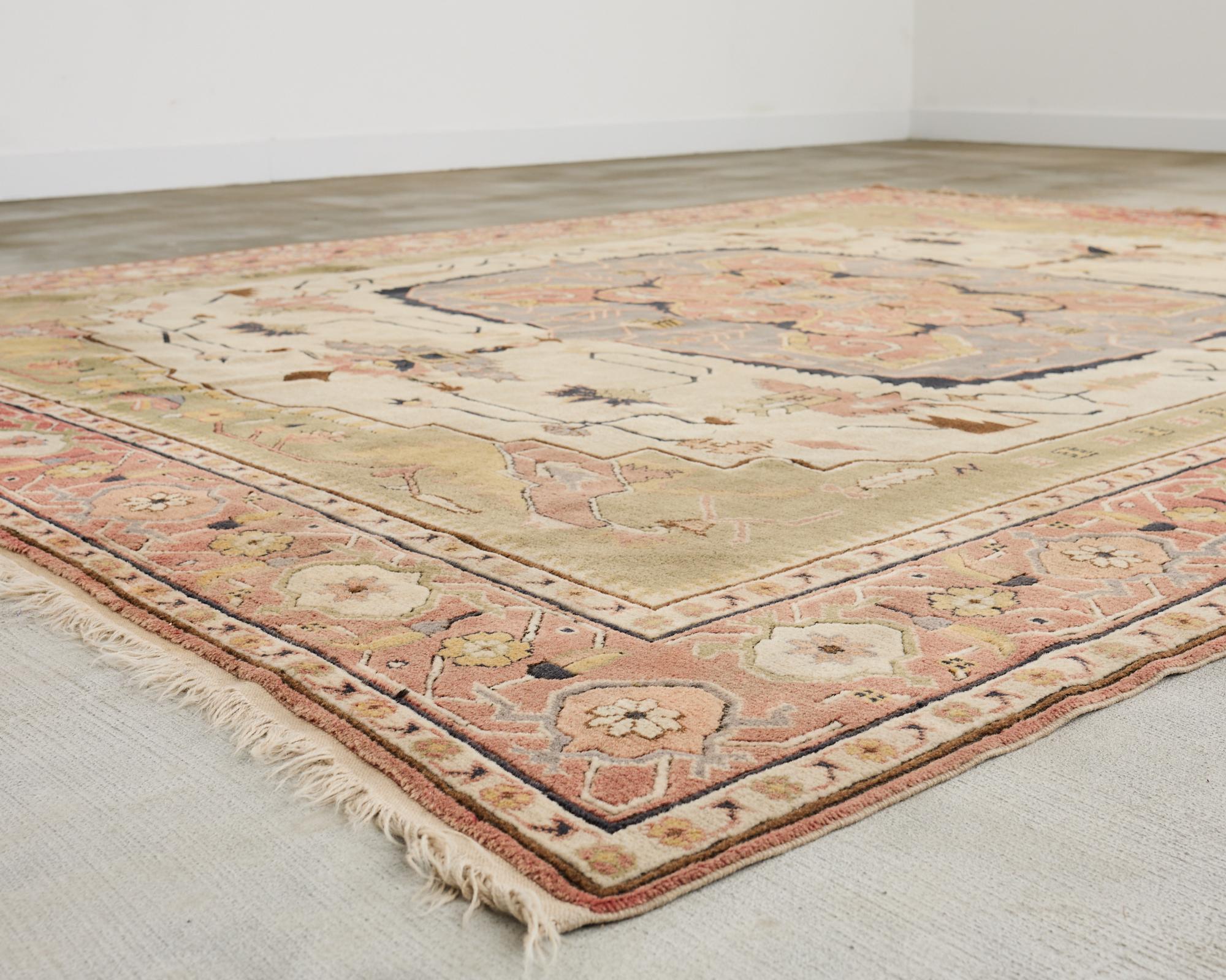 Fatto a mano Tappeto Oushak turco in stile liberty 10' x 12' in vendita