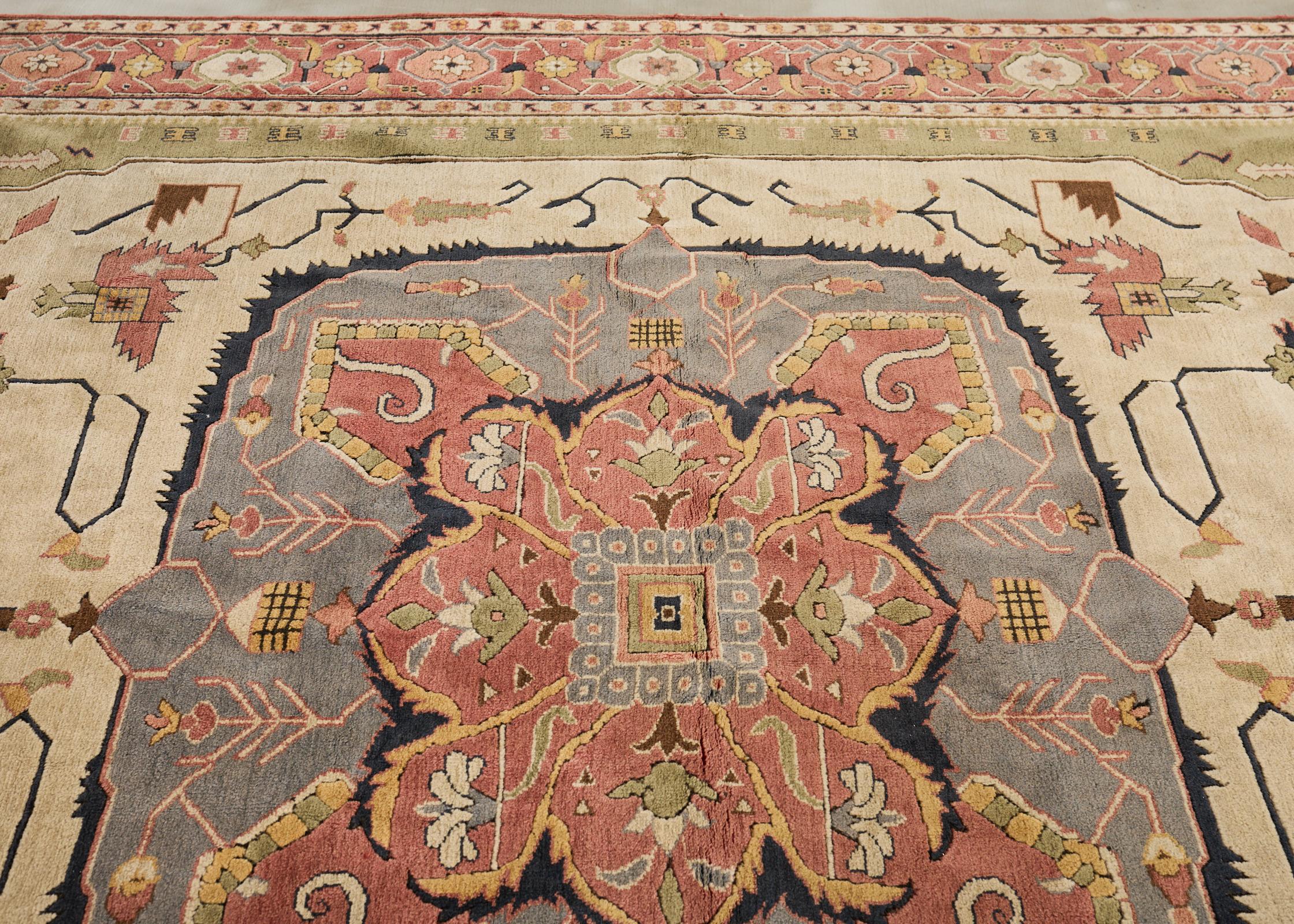 XX secolo Tappeto Oushak turco in stile liberty 10' x 12' in vendita