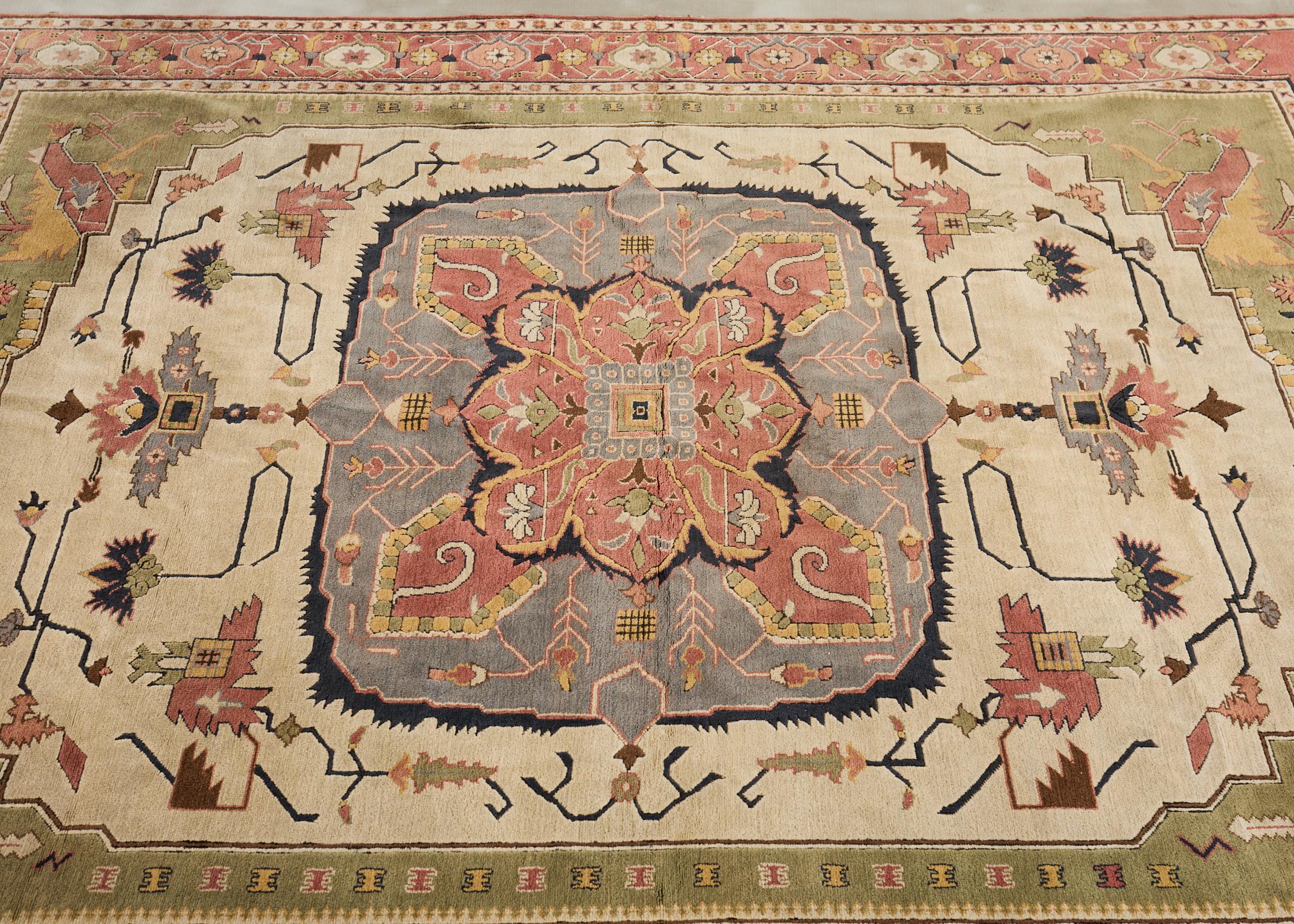 Tappeto Oushak turco in stile liberty 10' x 12' in vendita 1